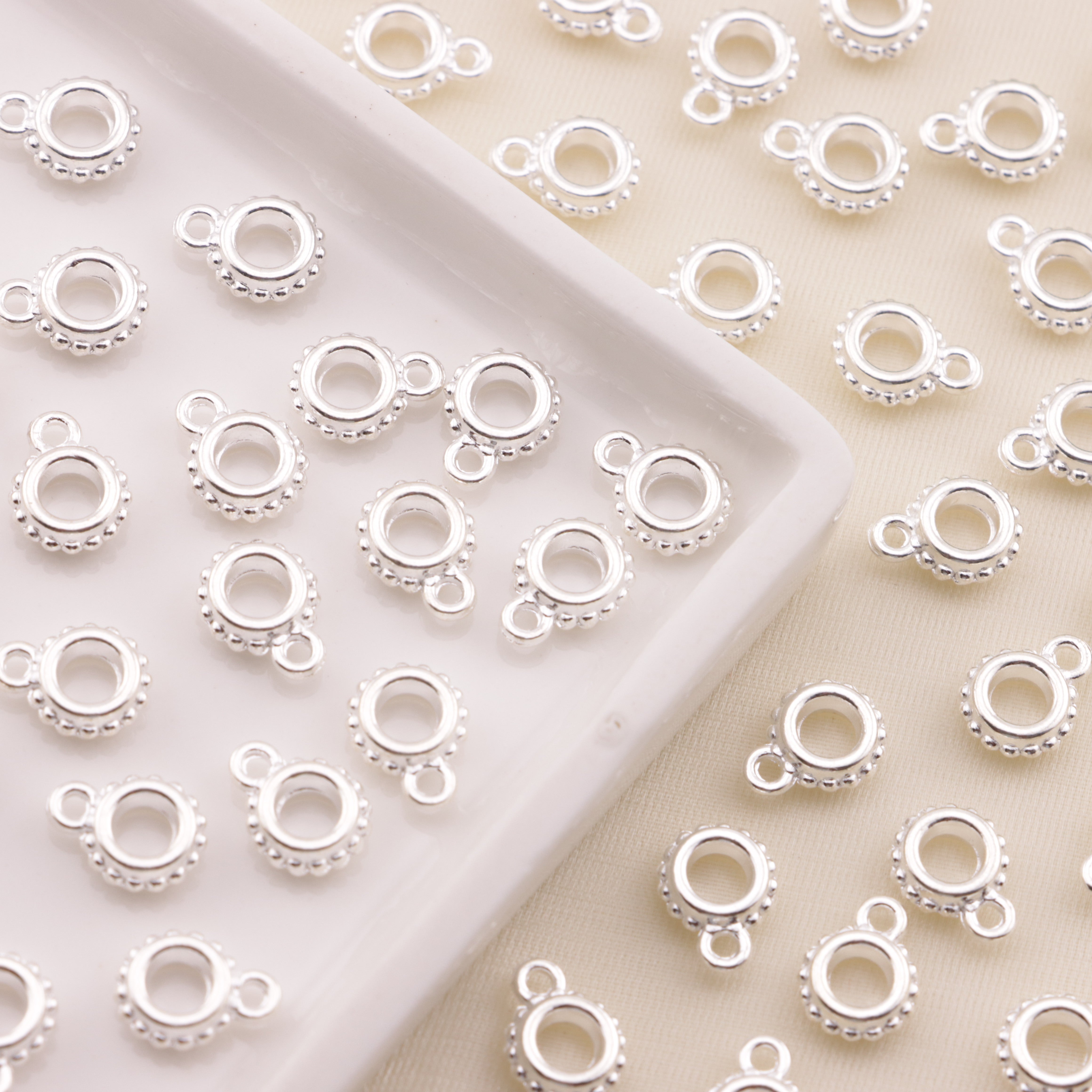 FS6579- 7mm Silver-Plated Hanging Hole Spacers Zoe's DIY Shop