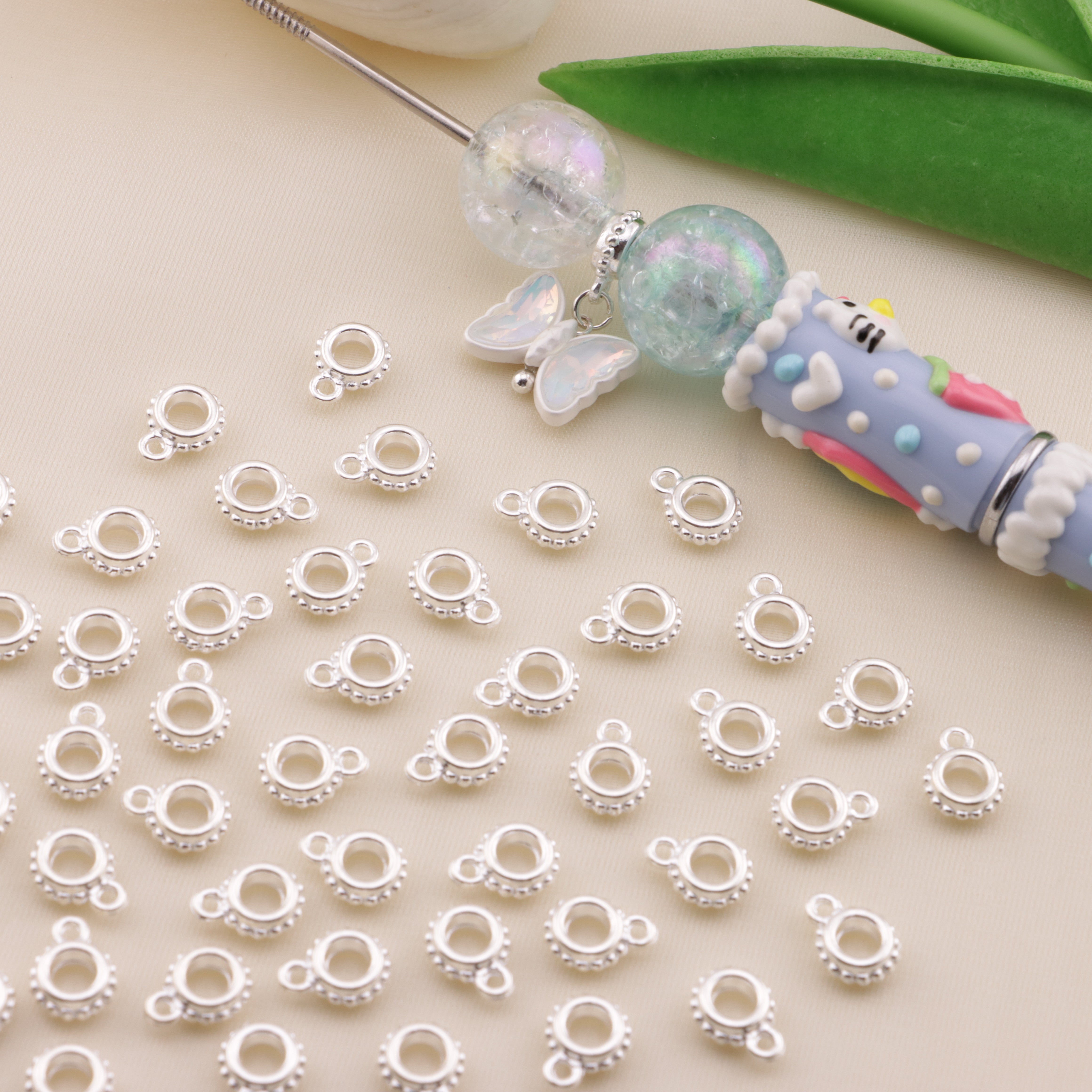 FS6579- 7mm Silver-Plated Hanging Hole Spacers Zoe's DIY Shop