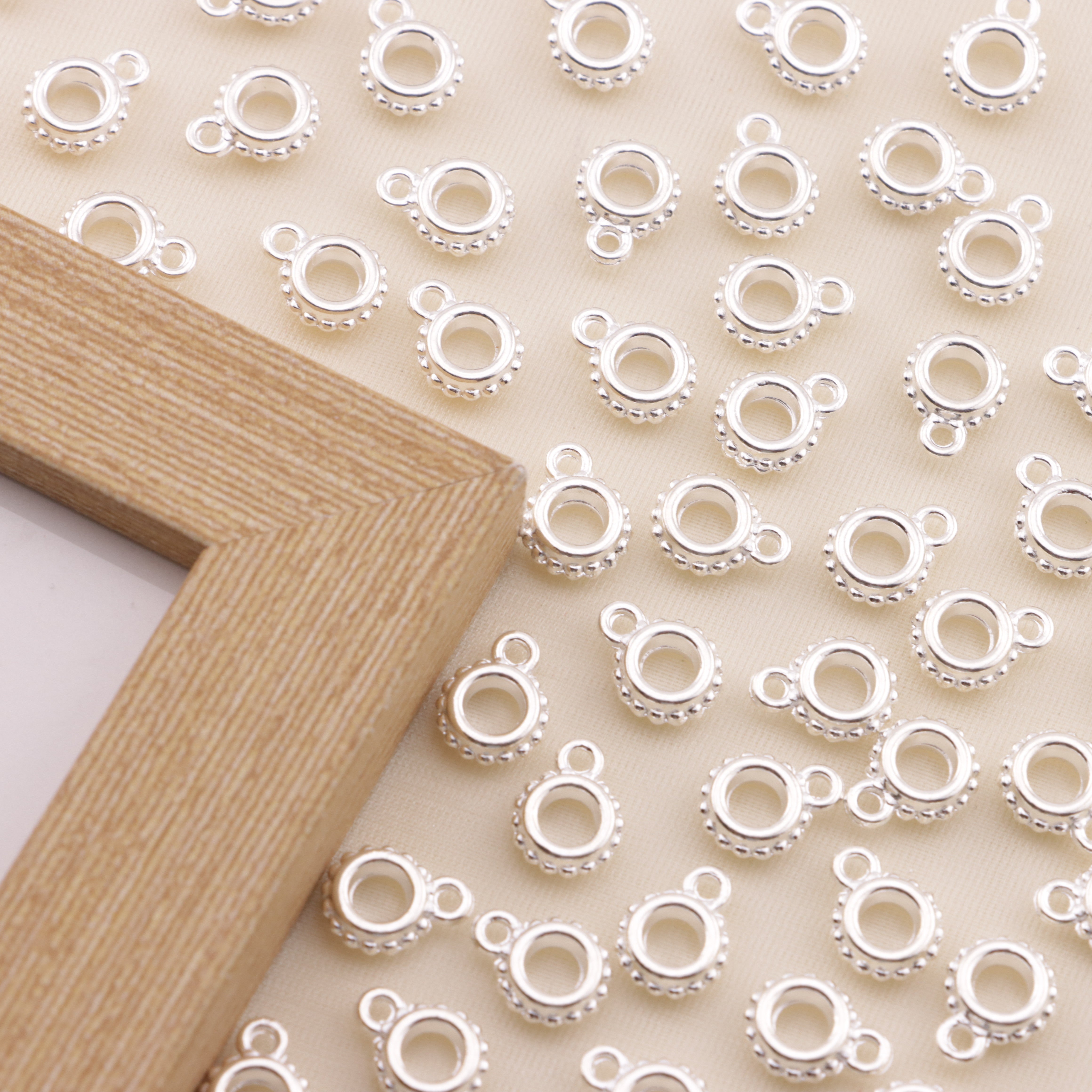 FS6579- 7mm Silver-Plated Hanging Hole Spacers Zoe's DIY Shop