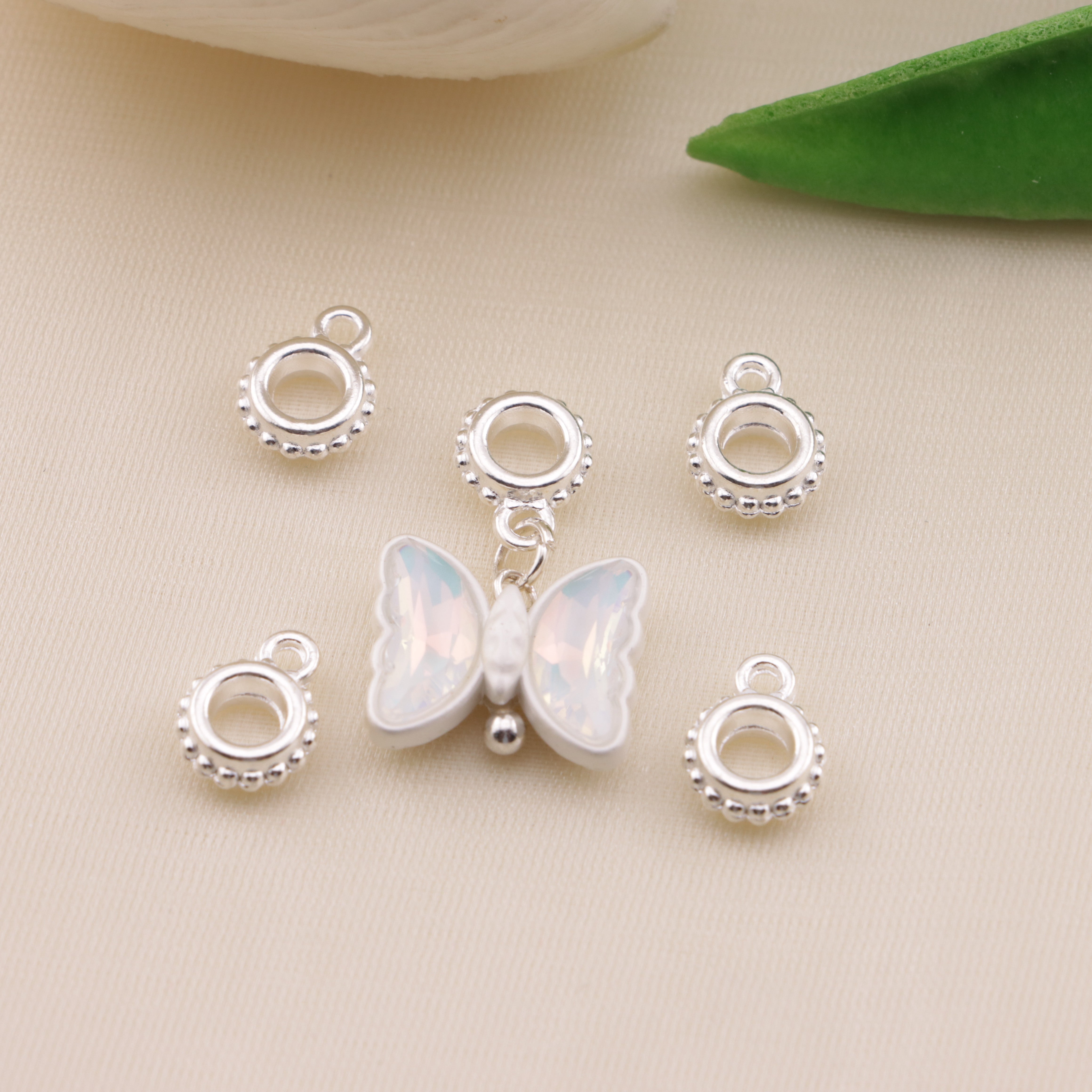 FS6579- 7mm Silver-Plated Hanging Hole Spacers Zoe's DIY Shop