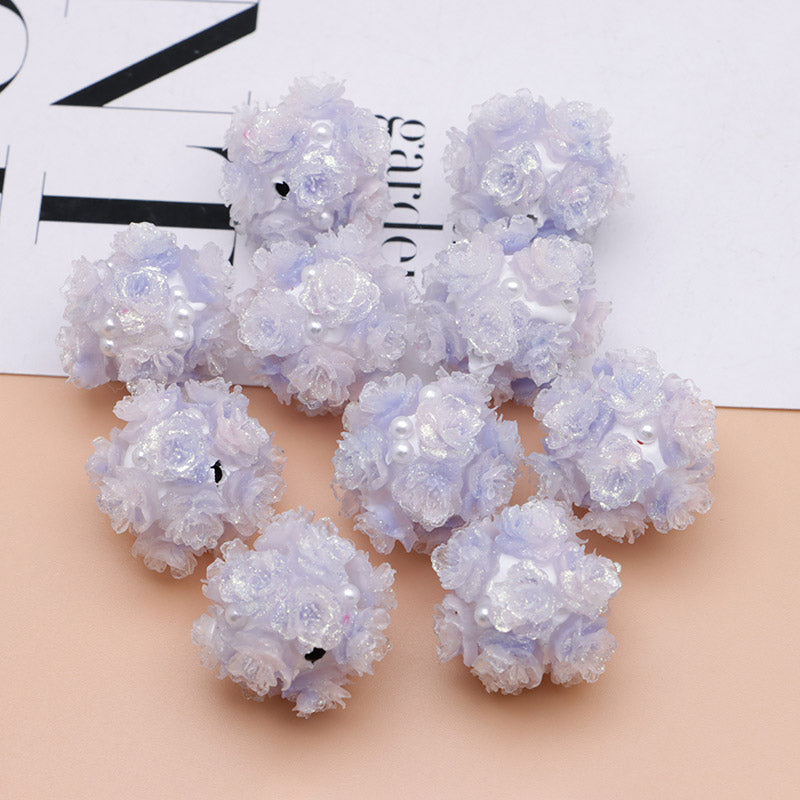 FS4860- 16mm Peach Soft Flower Ball Terracotta Beads Can Pass A Pen
