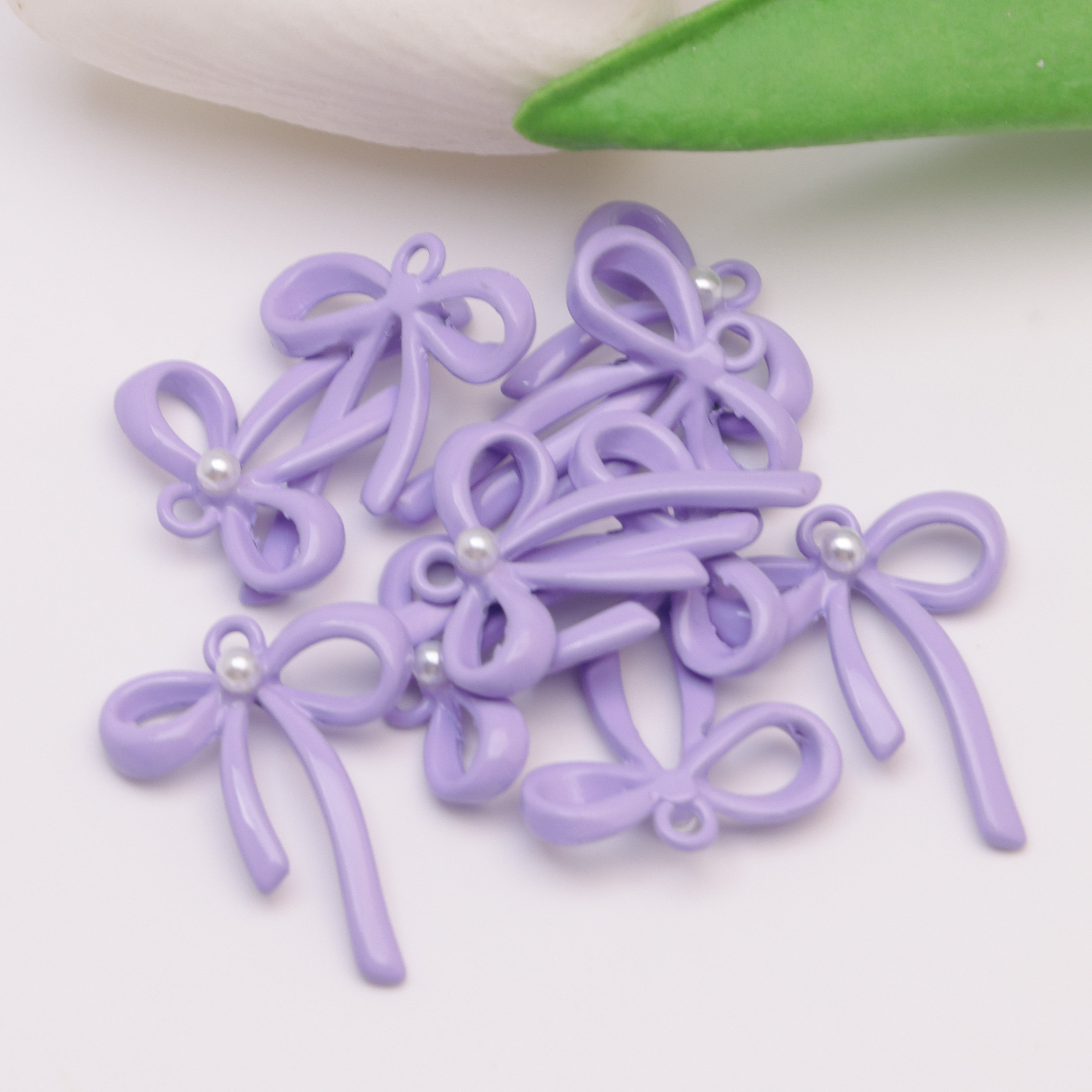 FS4873-25*20mm Pearl-Embellished Bows And Pendant Zoe's DIY Shop