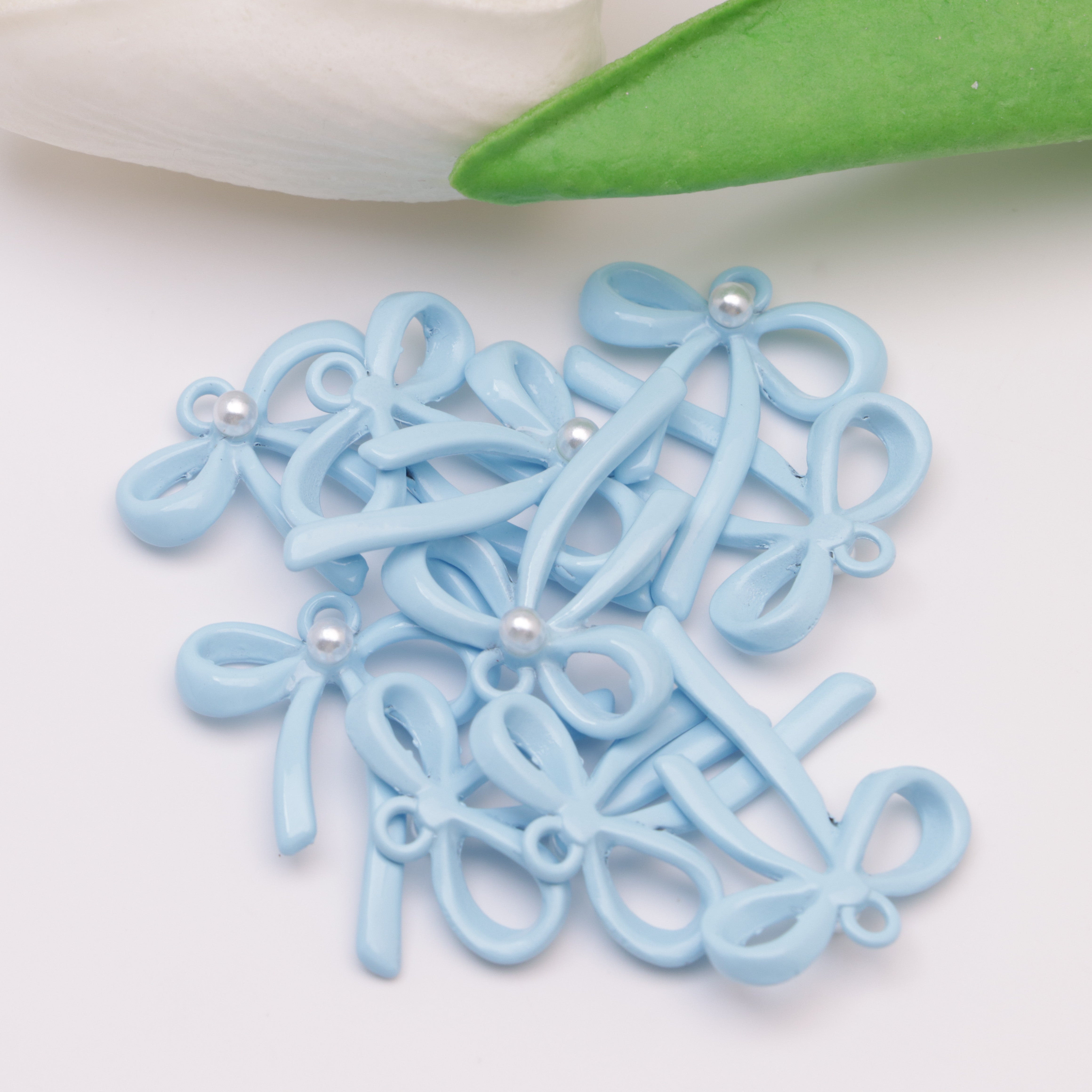 FS4873-25*20mm Pearl-Embellished Bows And Pendant Zoe's DIY Shop