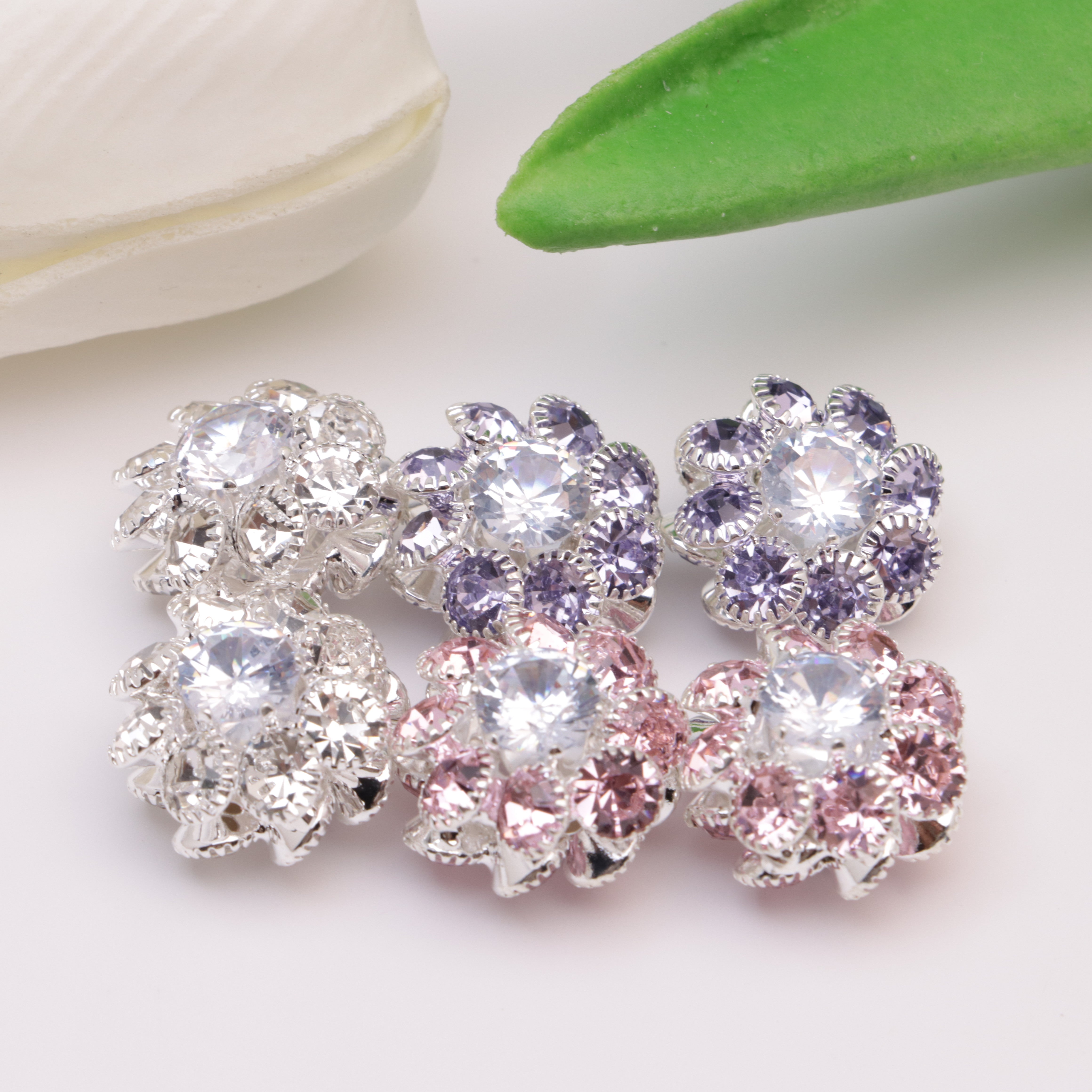 FS4520-16mm Fine-pored Alloy Flower Ball However, Pen Metal Beads