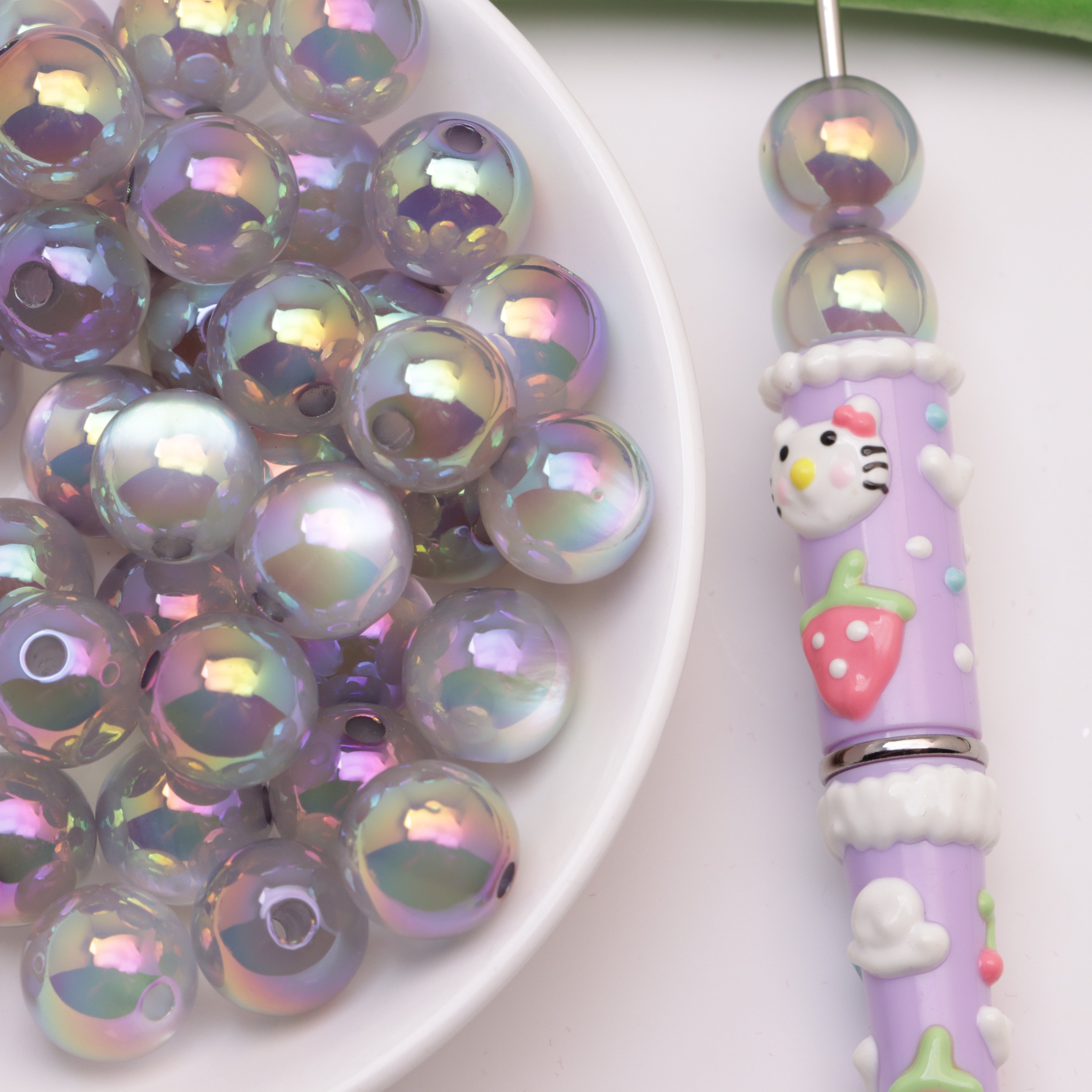 FS4447- 12mm Uv Cat Eye Beads (Cat's Eye Beads), Resin Beads, Fit For Pen