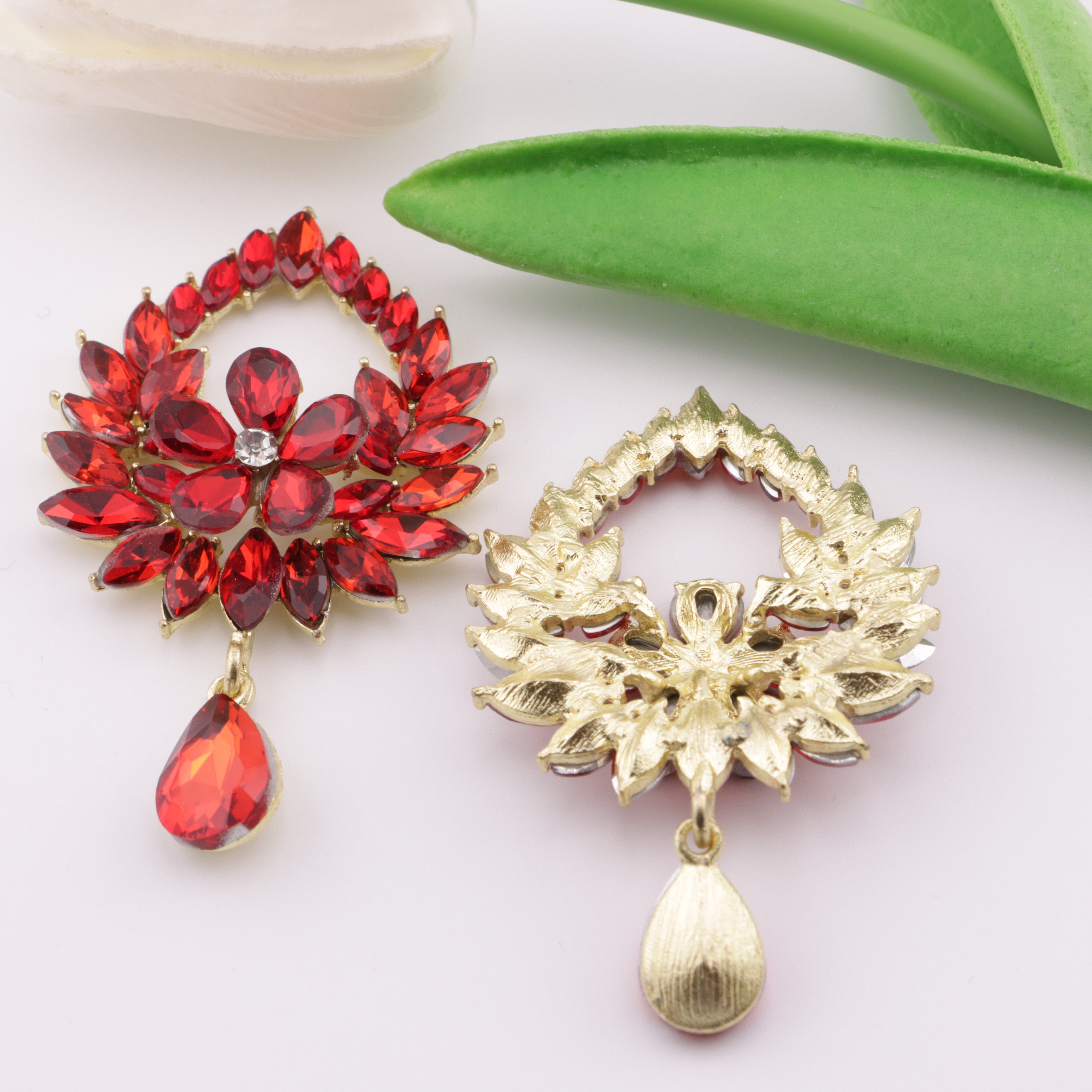 FS5056-63*38mm Water Drop Flower Frame Metal Charms Zoe's DIY Shop