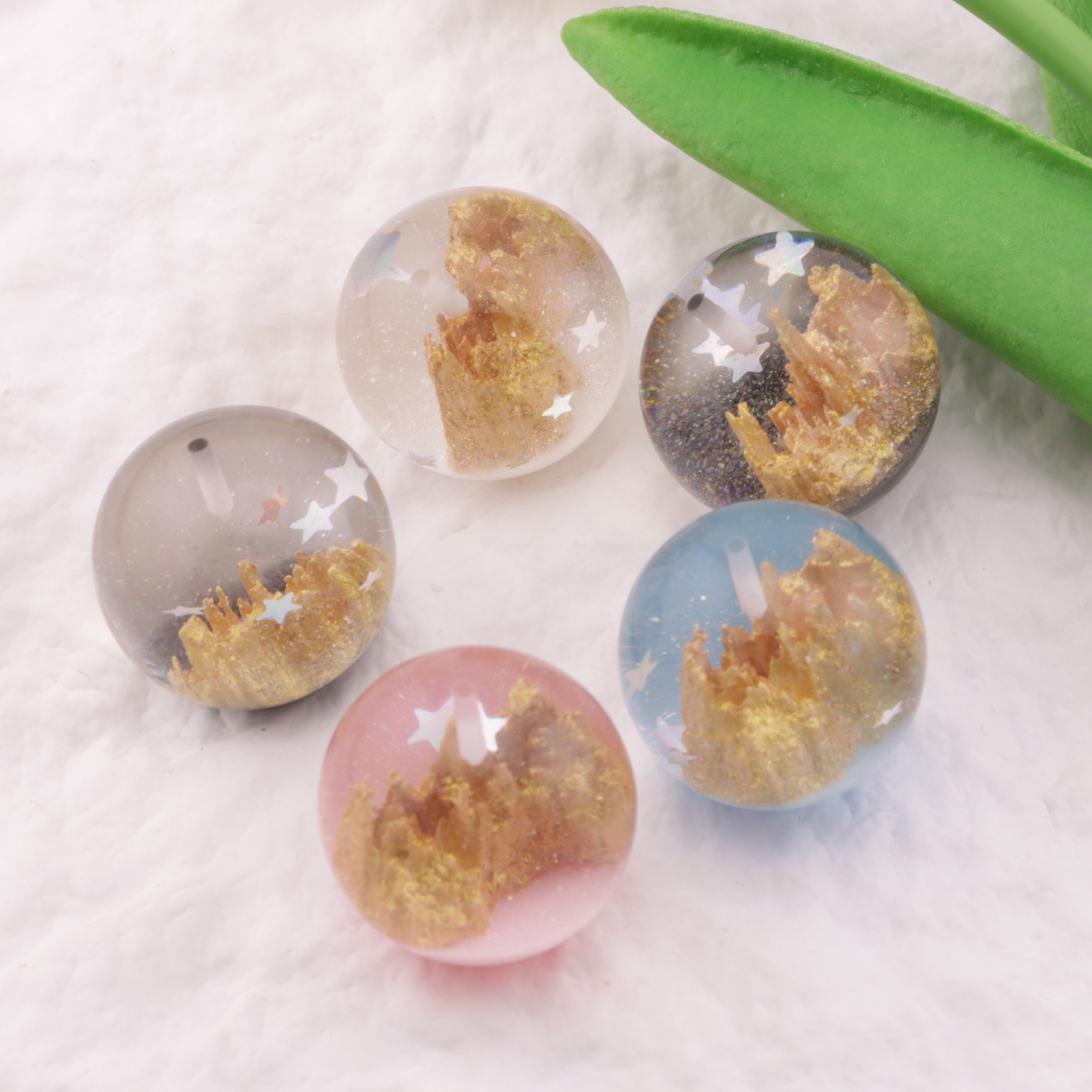 FS3888- 25mm Half Hole Castle Beads (Not UV, Can Be Used As Pendent) For Pendent