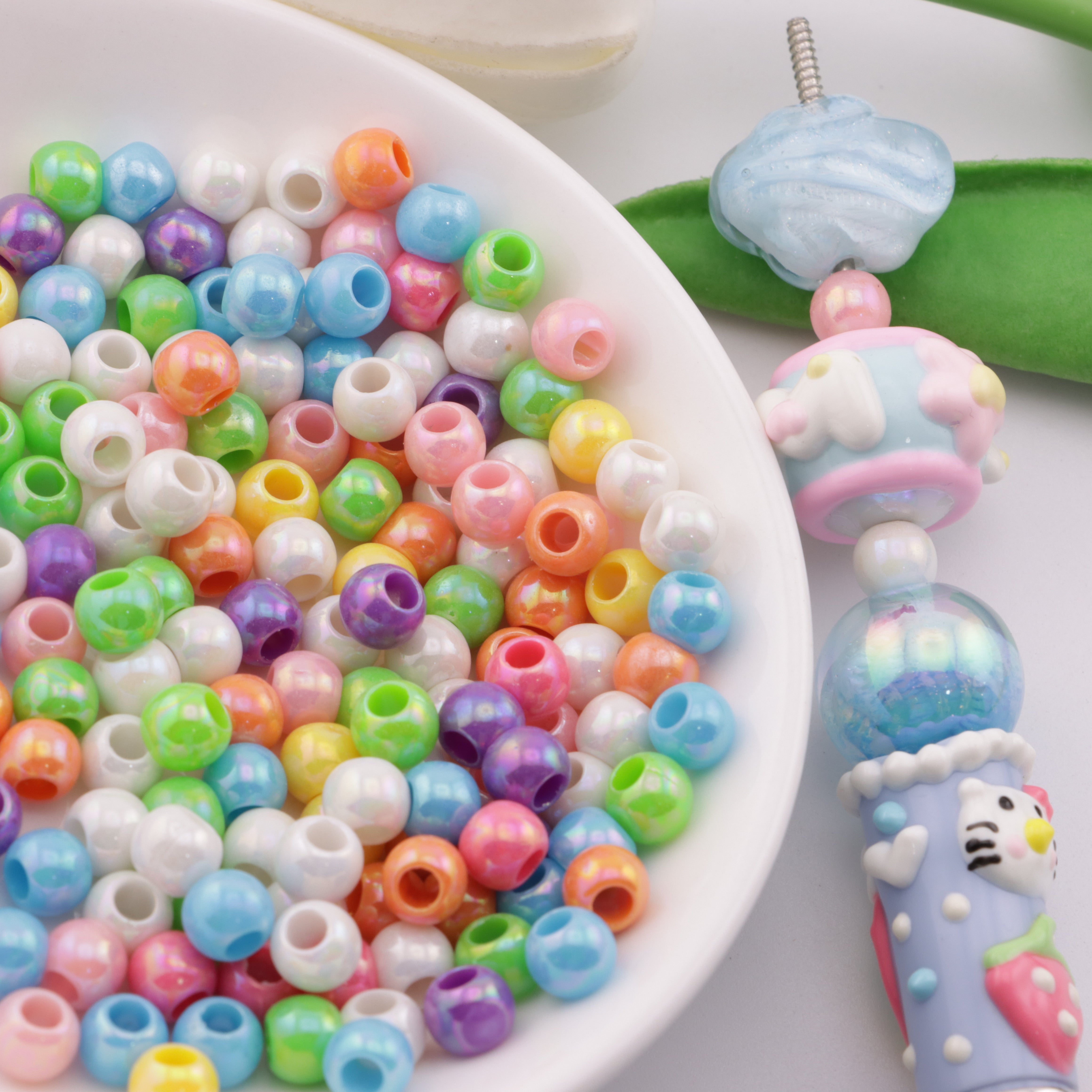 FS5672- 5mm AB Color Beads, Plated AB Colorful Beads, Fit For Pen