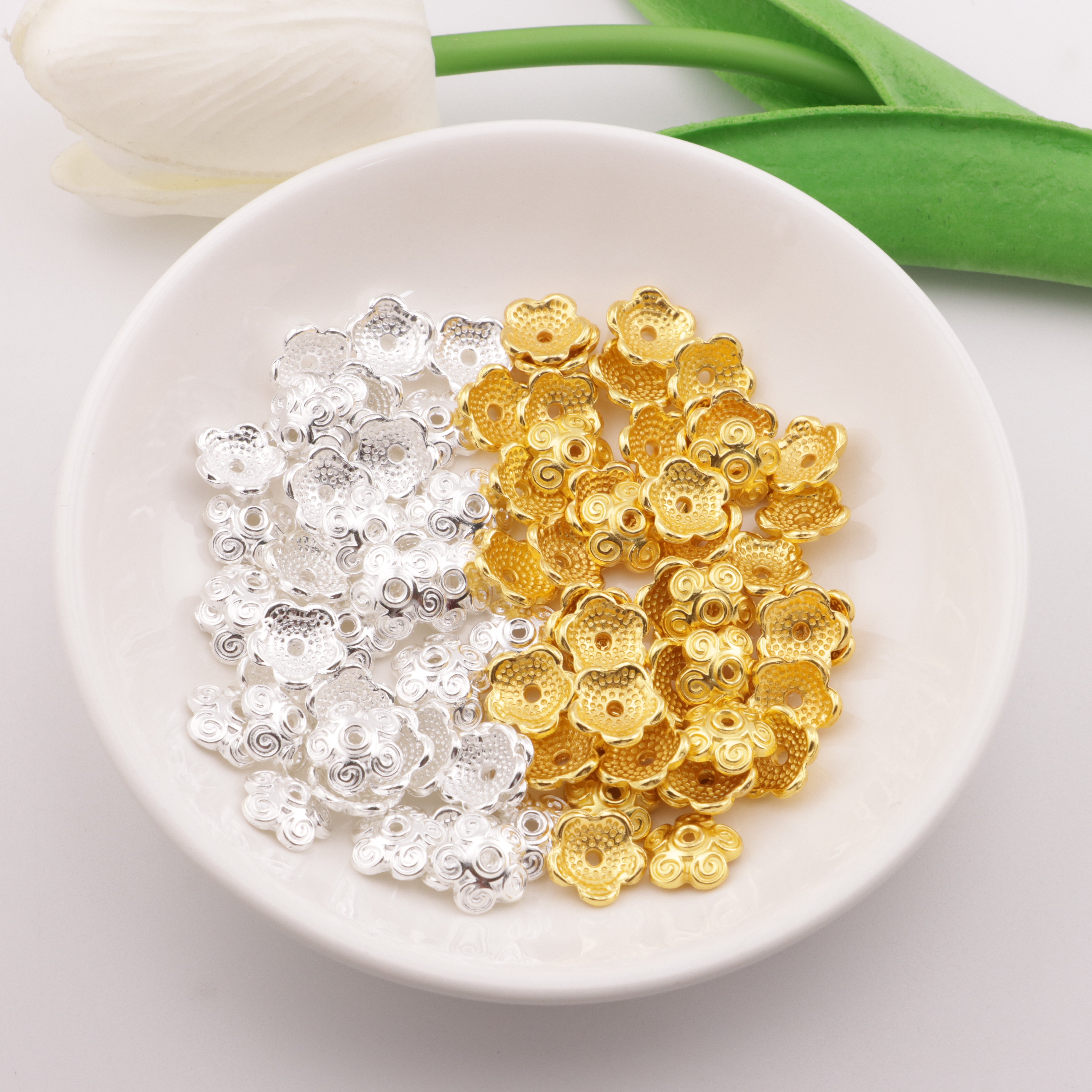 FS3465- 10mm Threaded Flower Holder Spacer Bead (Pen Can Pass Through) Zoe's DIY Shop