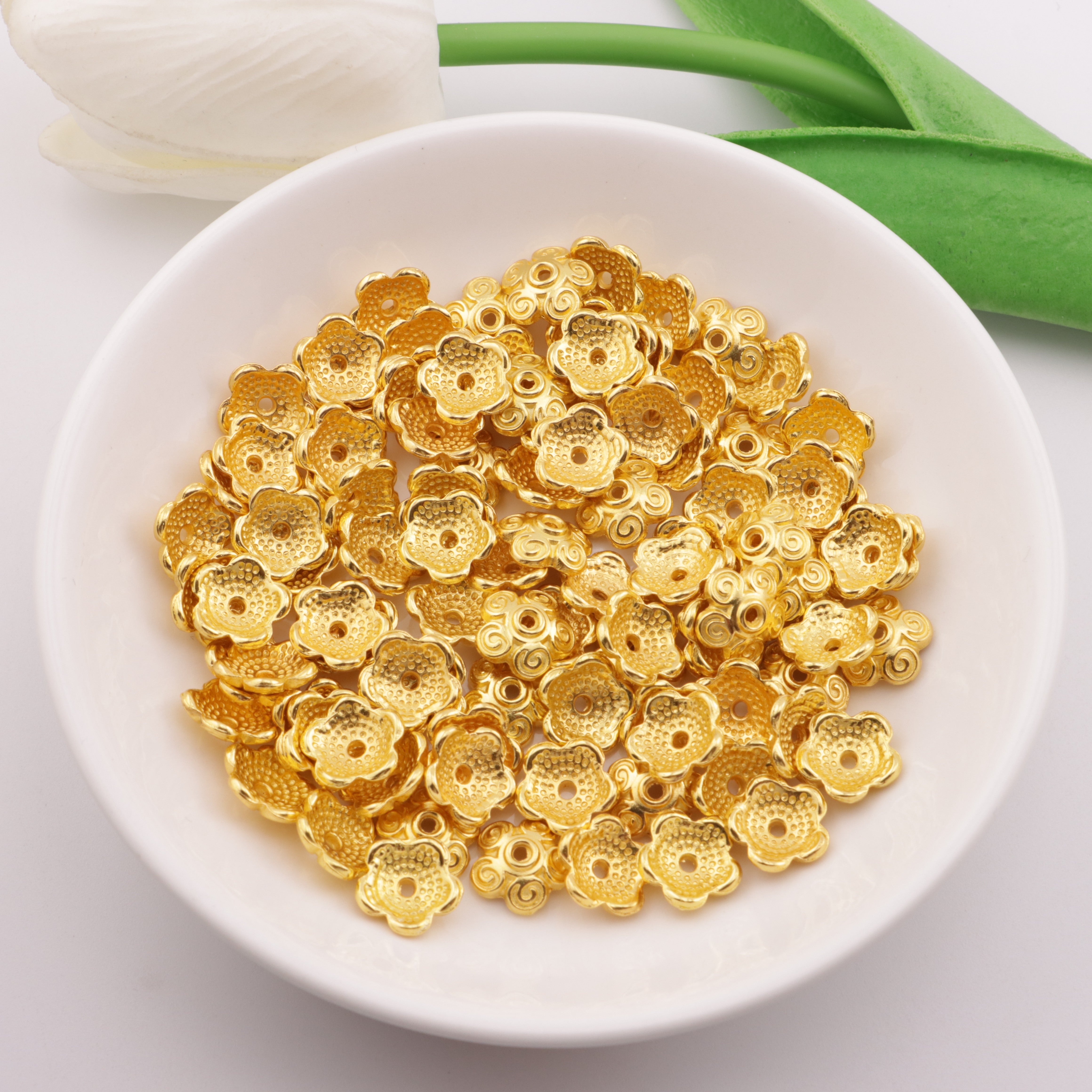 FS3465- 10mm Threaded Flower Holder Spacer Bead (Pen Can Pass Through) Zoe's DIY Shop