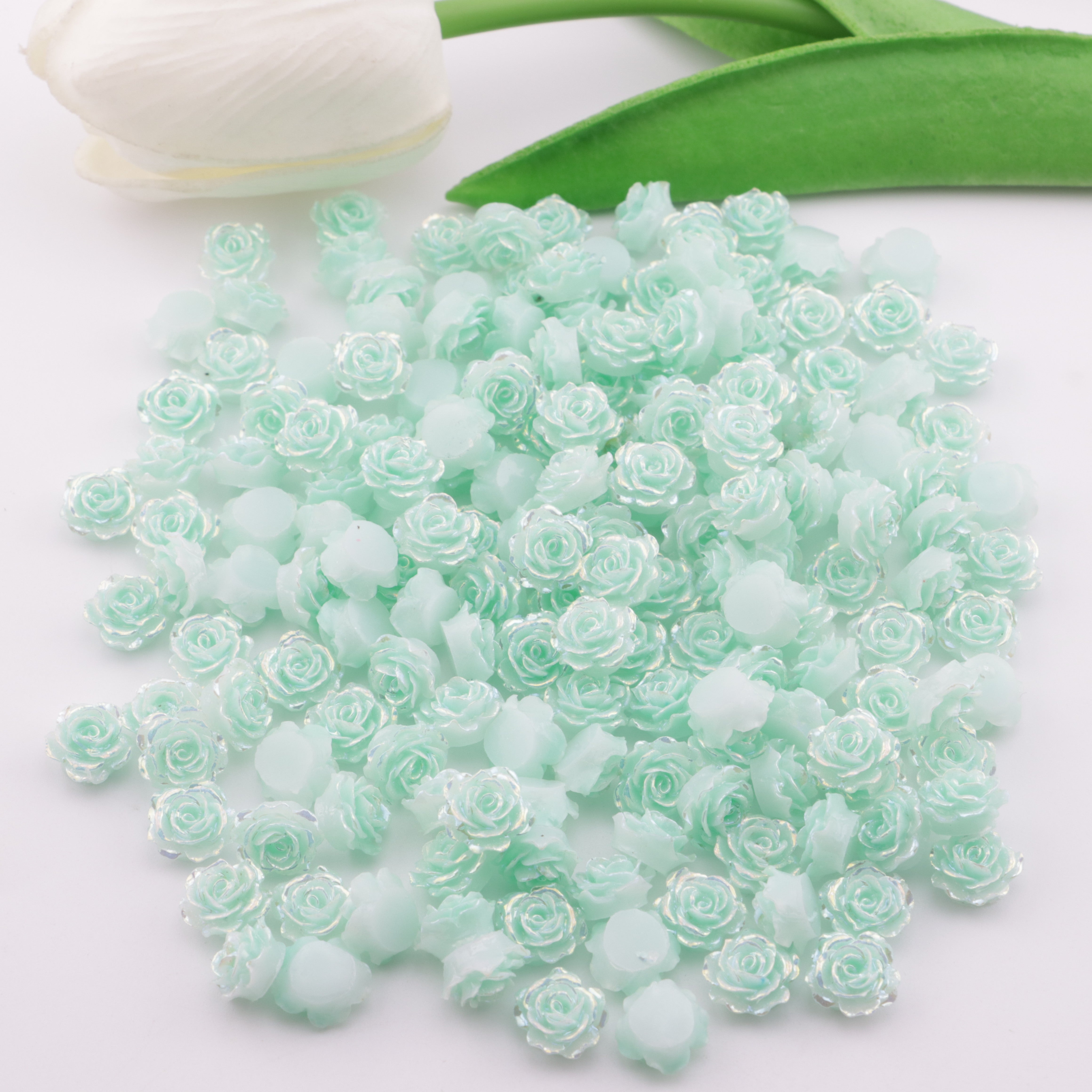 FS5550- 10mm UV Soft Flower Charms Soft Flower Patches Luminous