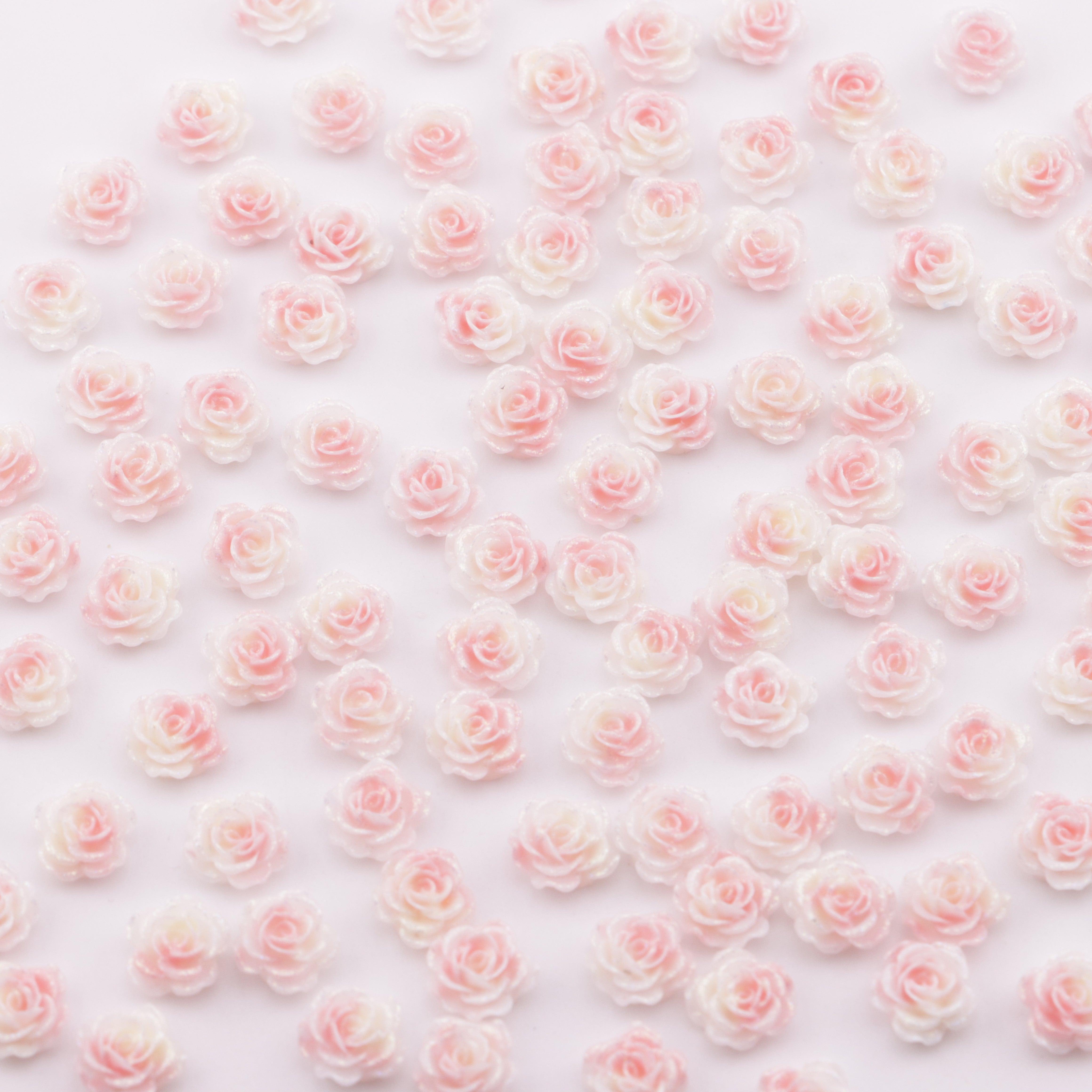 FS5396- 6mm Luminous Rose Flowers Charms Glow-in-the-Dark Soft Small Rose Patches