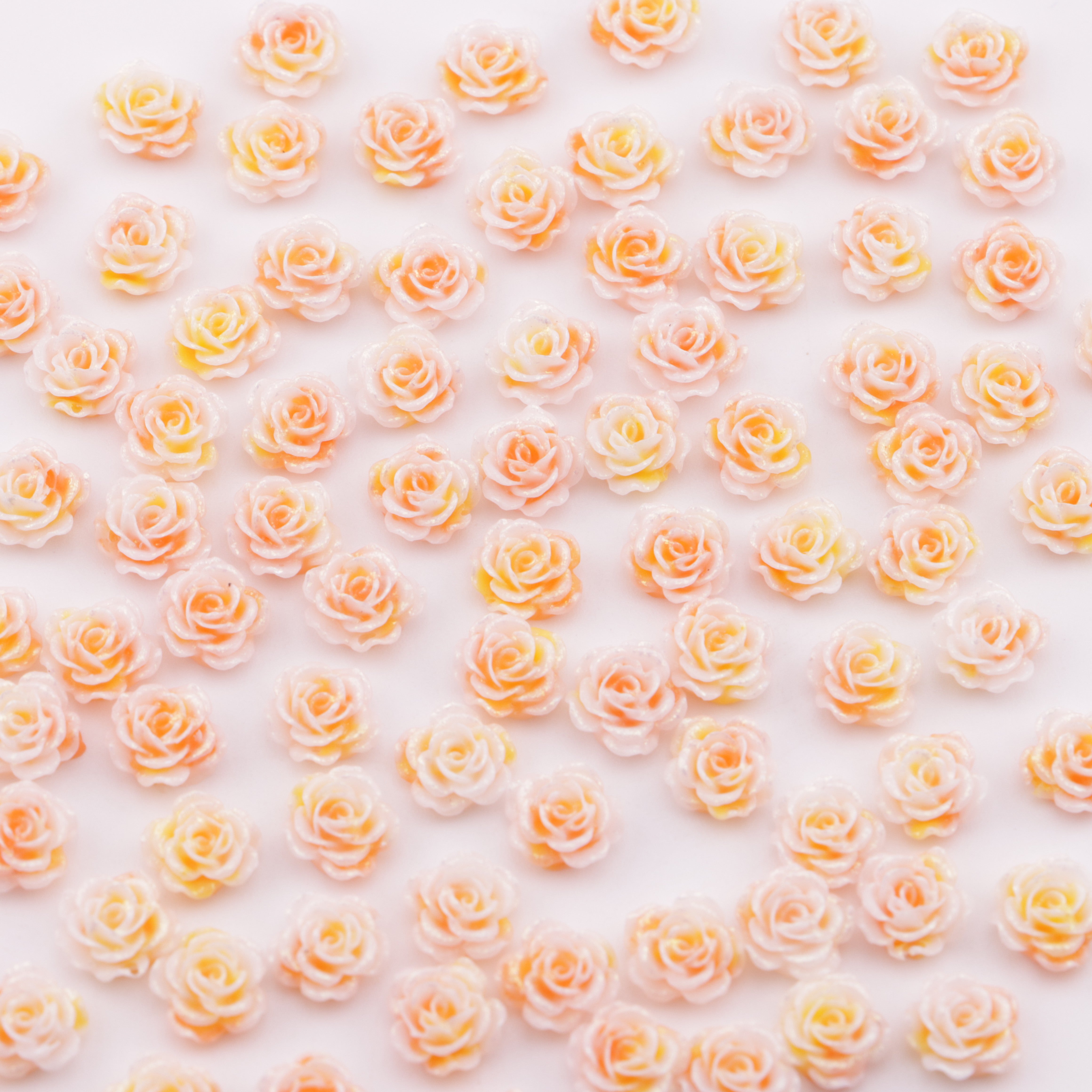 FS5396- 6mm Luminous Rose Flowers Charms Glow-in-the-Dark Soft Small Rose Patches