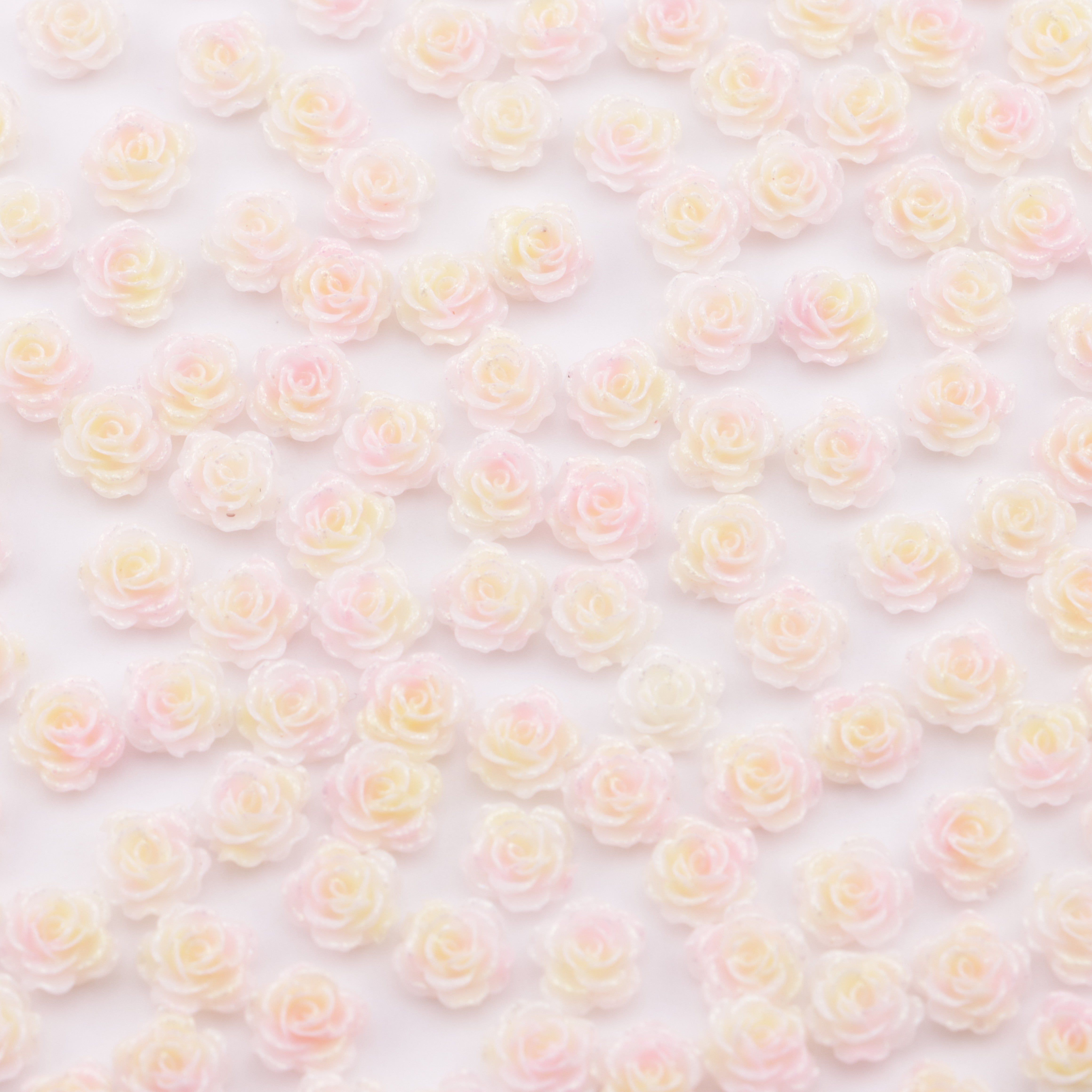 FS5396- 6mm Luminous Rose Flowers Charms Glow-in-the-Dark Soft Small Rose Patches