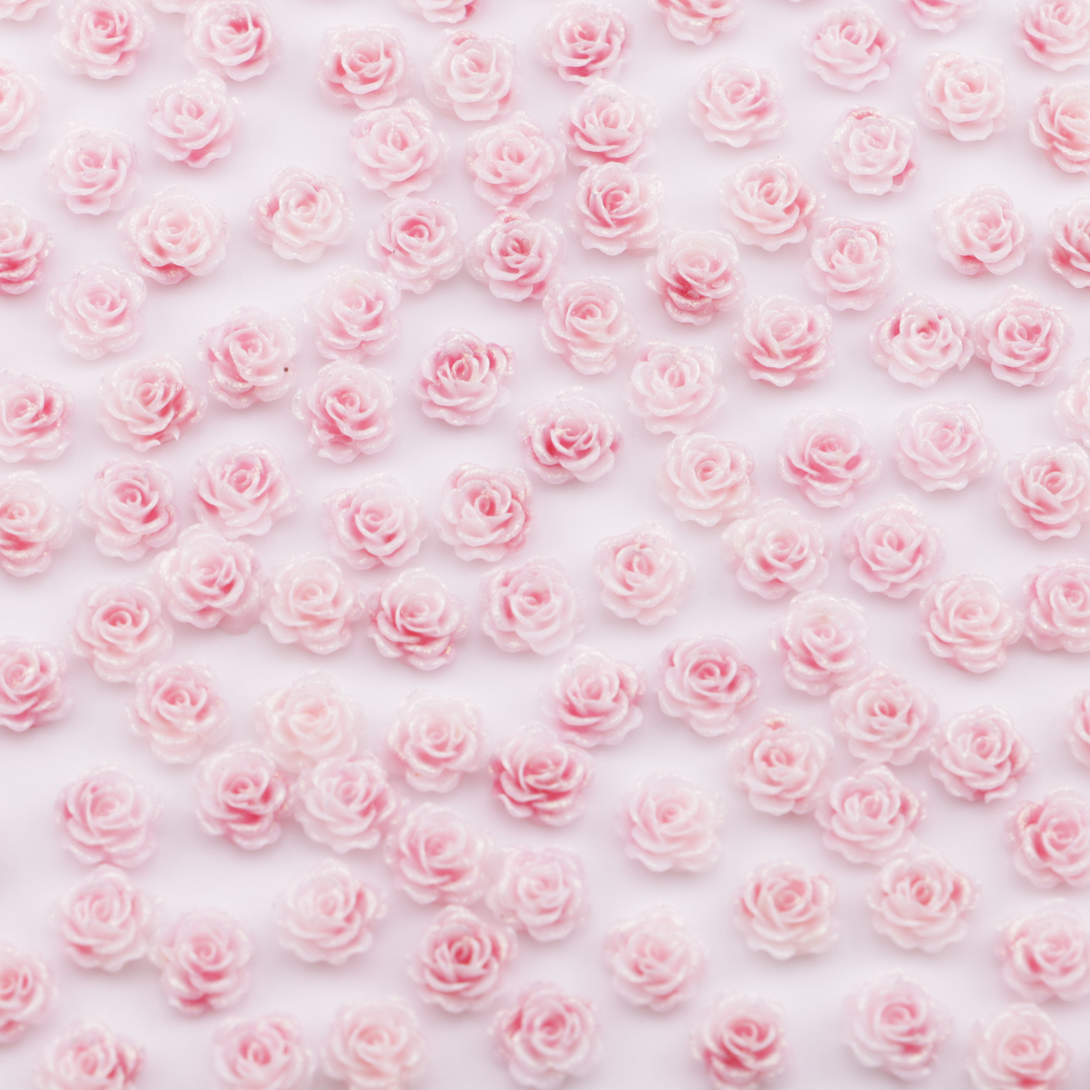 FS5396- 6mm Luminous Rose Flowers Charms Glow-in-the-Dark Soft Small Rose Patches