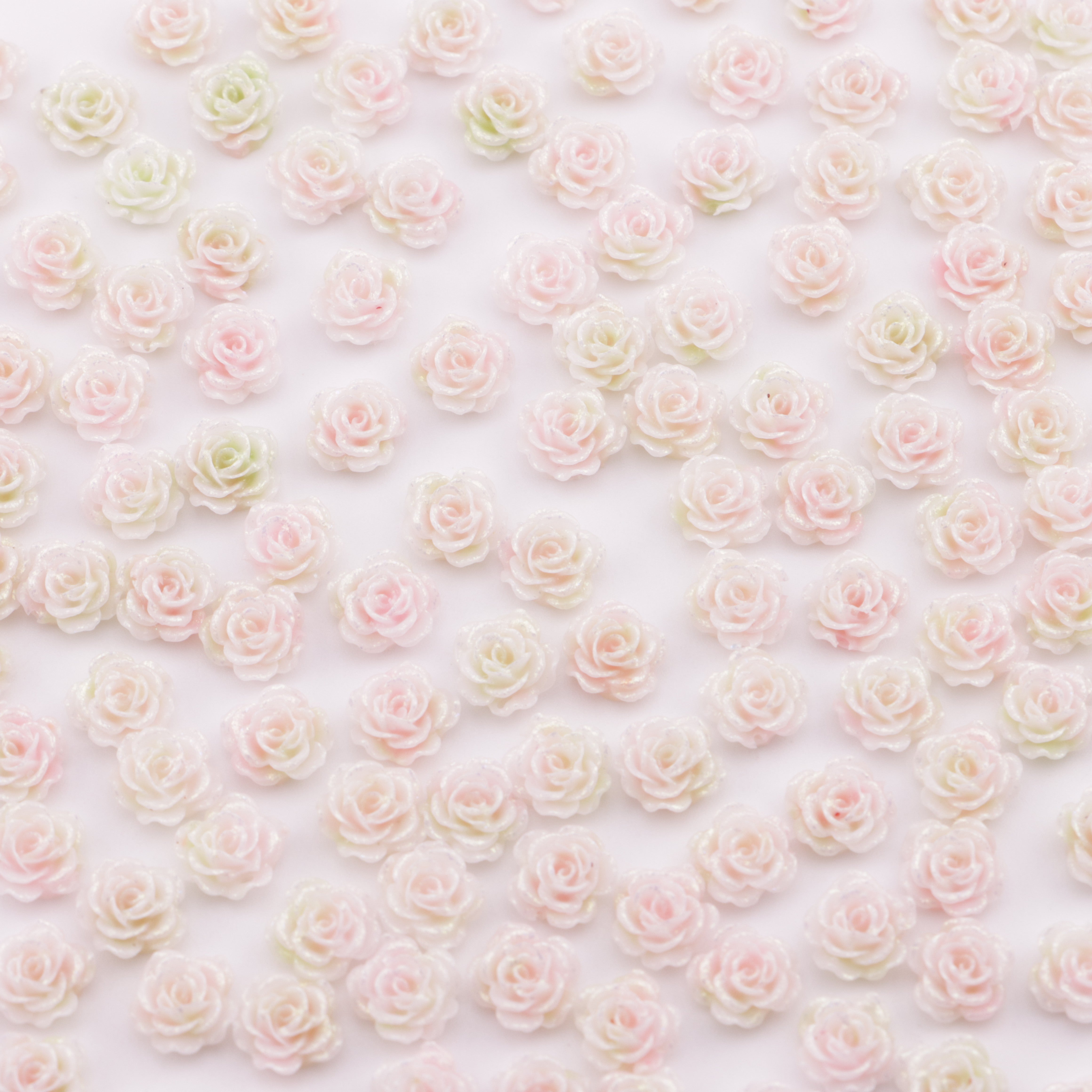 FS5396- 6mm Luminous Rose Flowers Charms Glow-in-the-Dark Soft Small Rose Patches