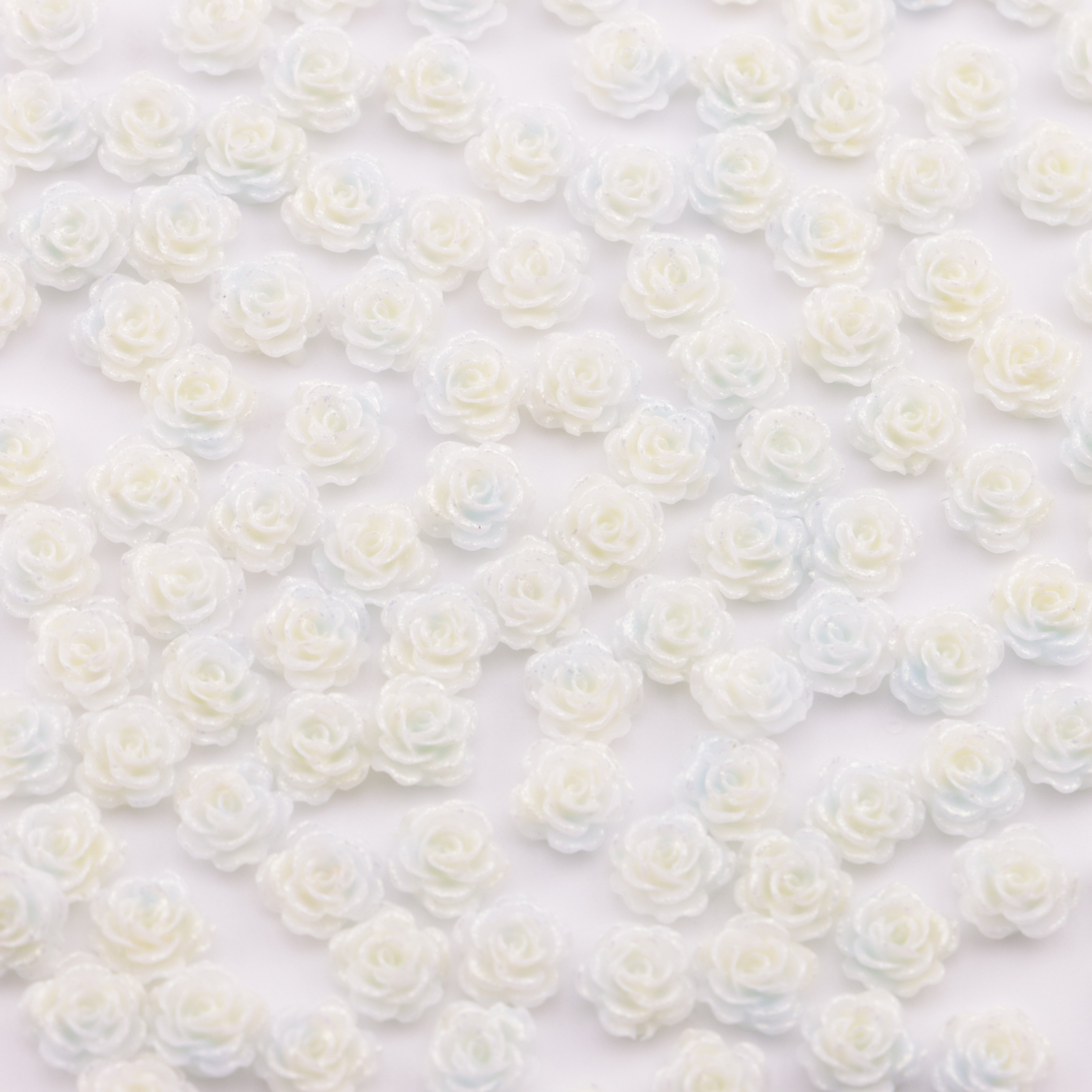 FS5396- 6mm Luminous Rose Flowers Charms Glow-in-the-Dark Soft Small Rose Patches