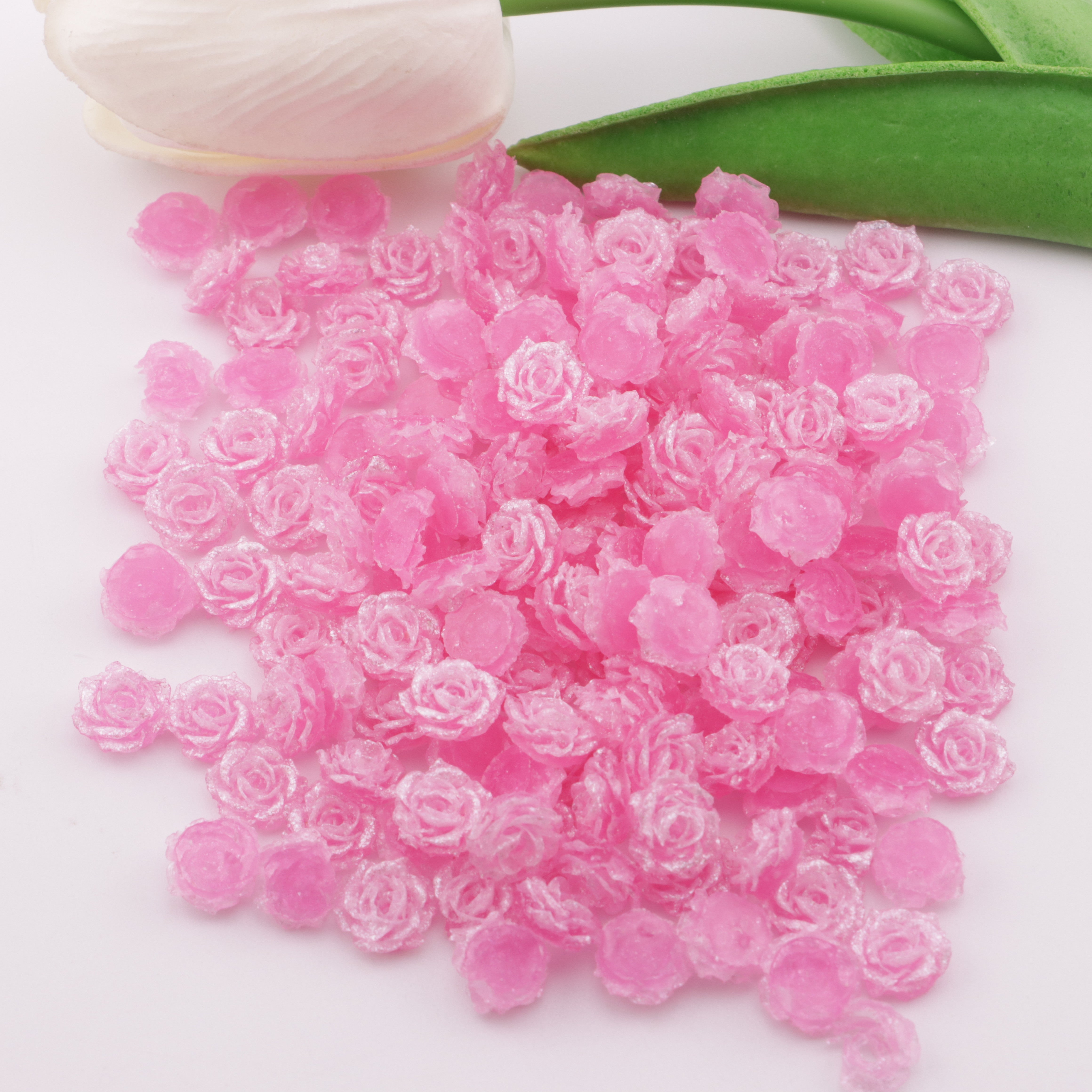 FS5733- 10mm Soft Flower Charms Soft Flower Patches Luminous Glow-In-The-Dark