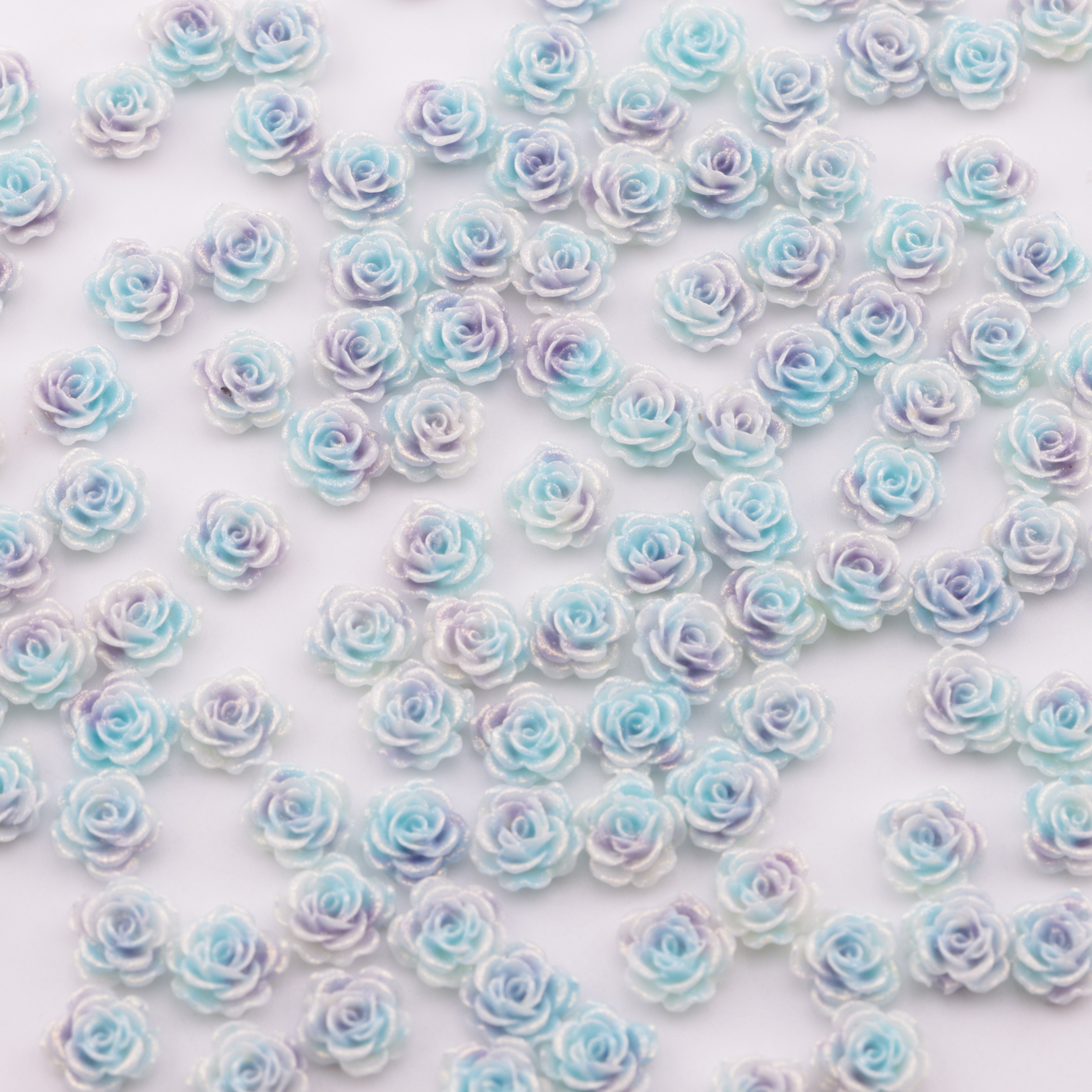 FS5396- 6mm Luminous Rose Flowers Charms Glow-in-the-Dark Soft Small Rose Patches