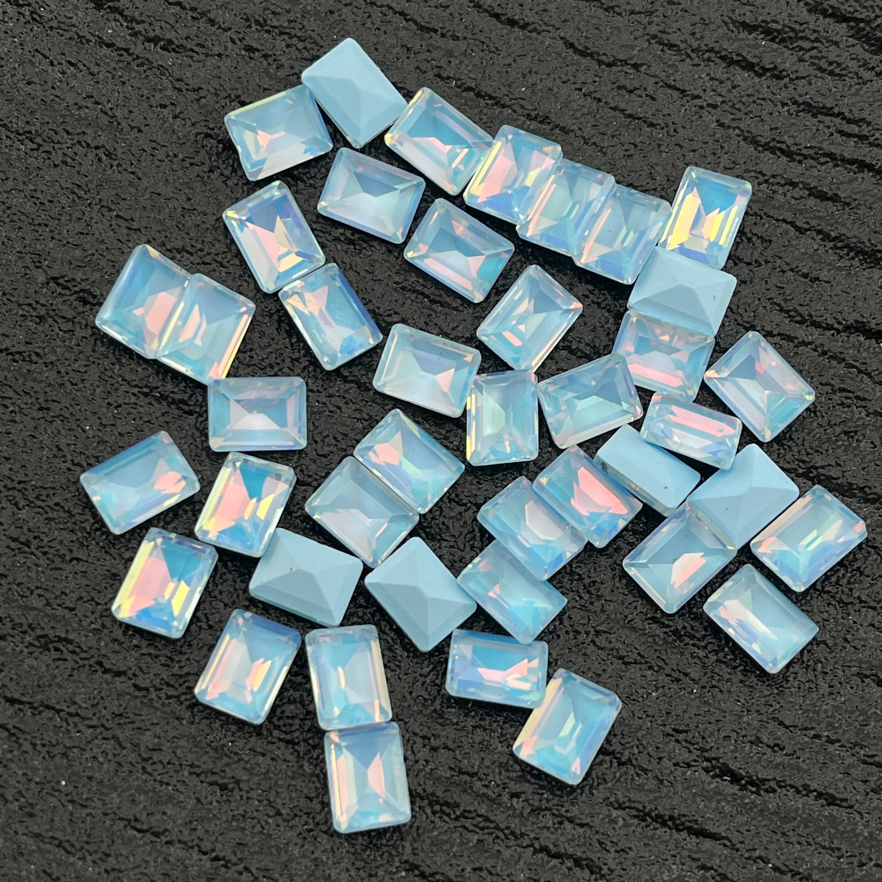 FS2261- 6*8MM Rectangular mocha Crystal Charms patch