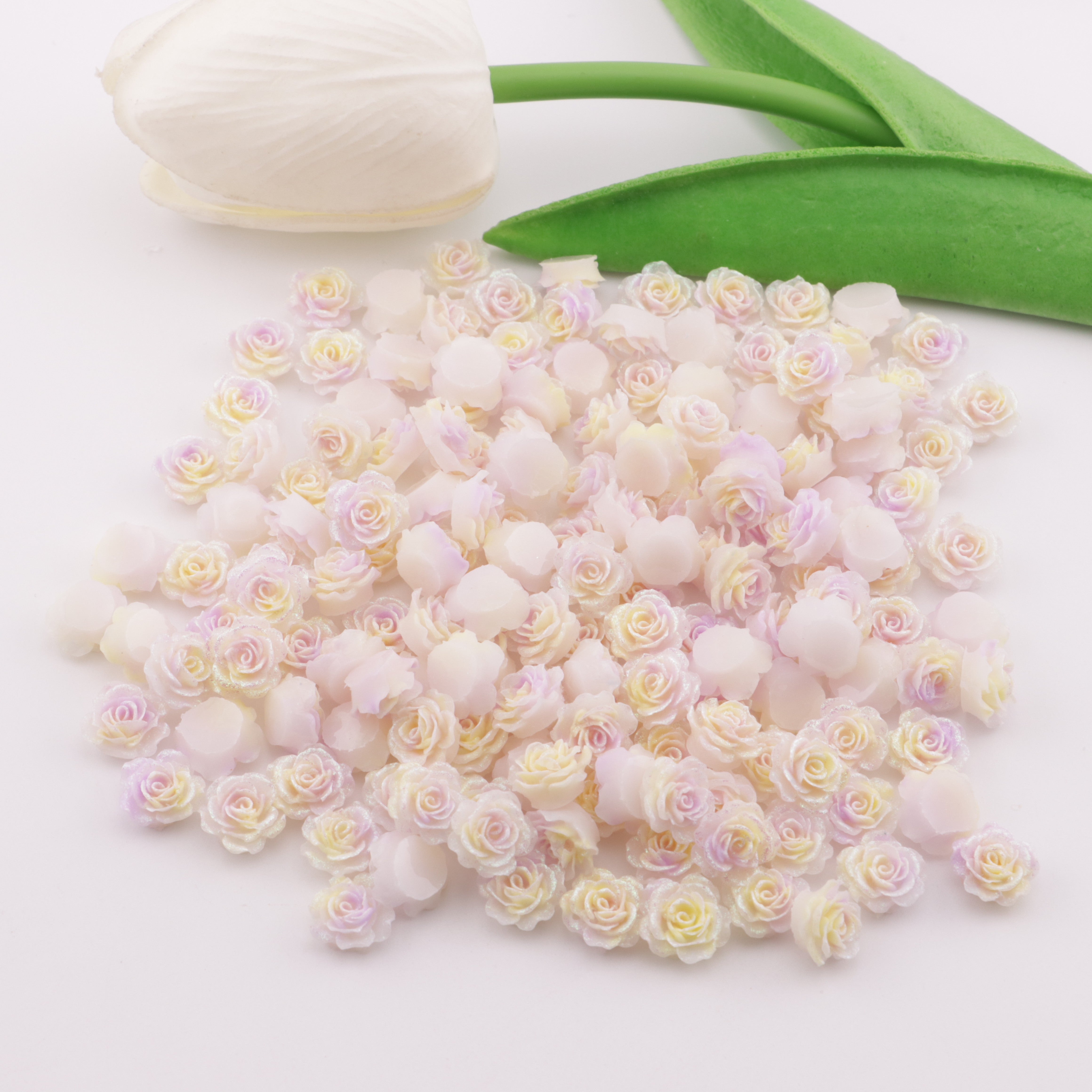 FS5733- 10mm Soft Flower Charms Soft Flower Patches Luminous Glow-In-The-Dark
