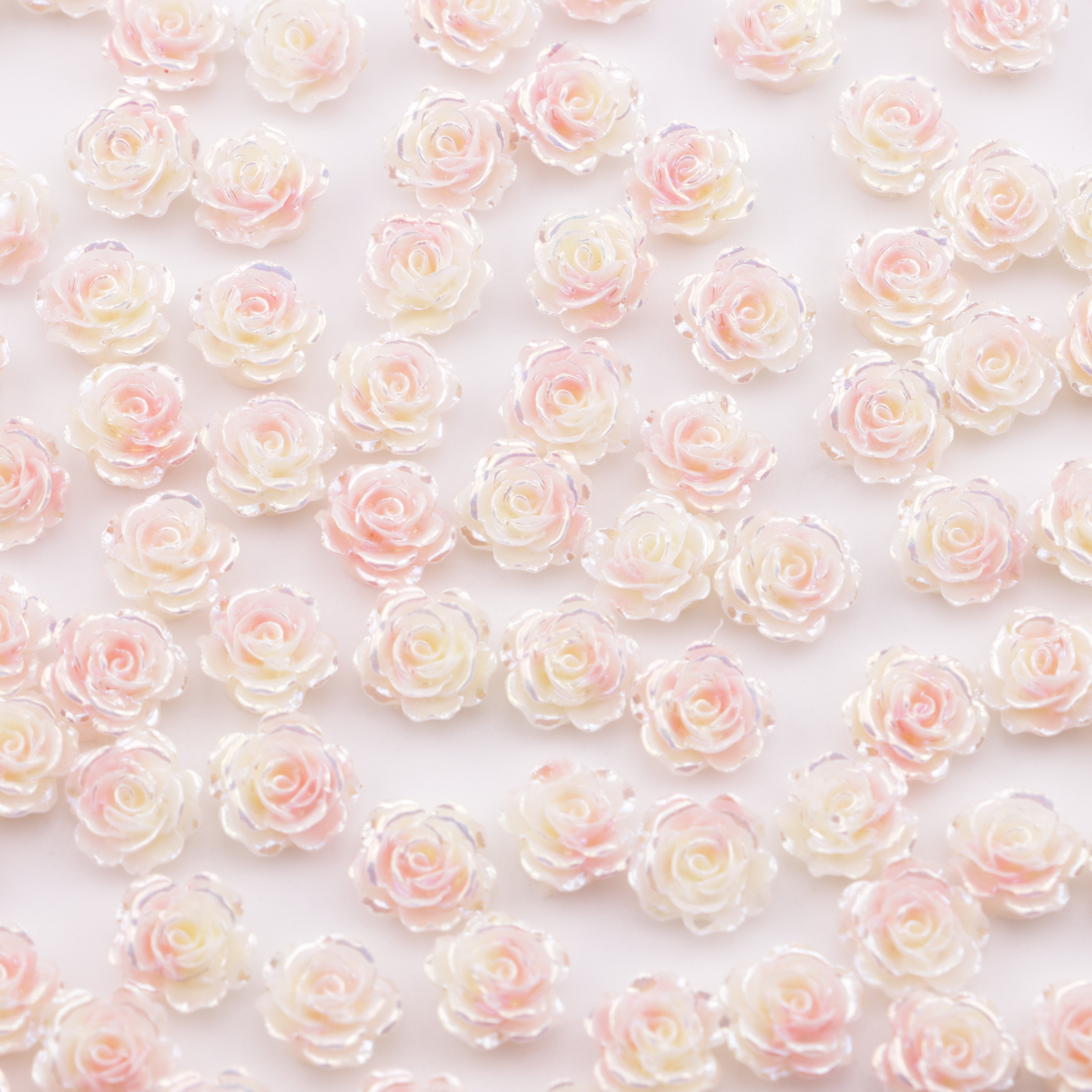 FS5327- 10mm UV Coated Soft Flower Charms With Luminous Glow