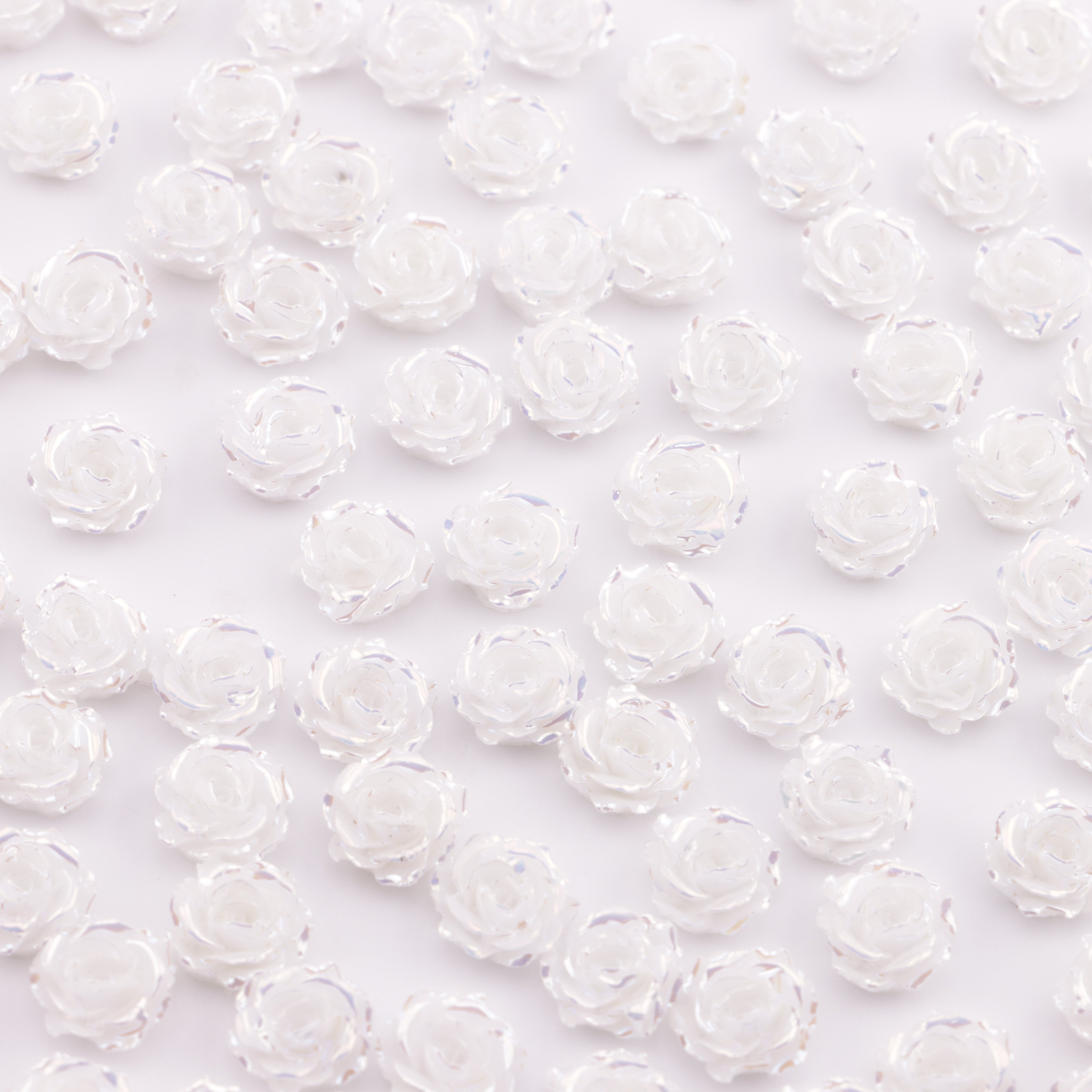 FS5327- 10mm UV Coated Soft Flower Charms With Luminous Glow