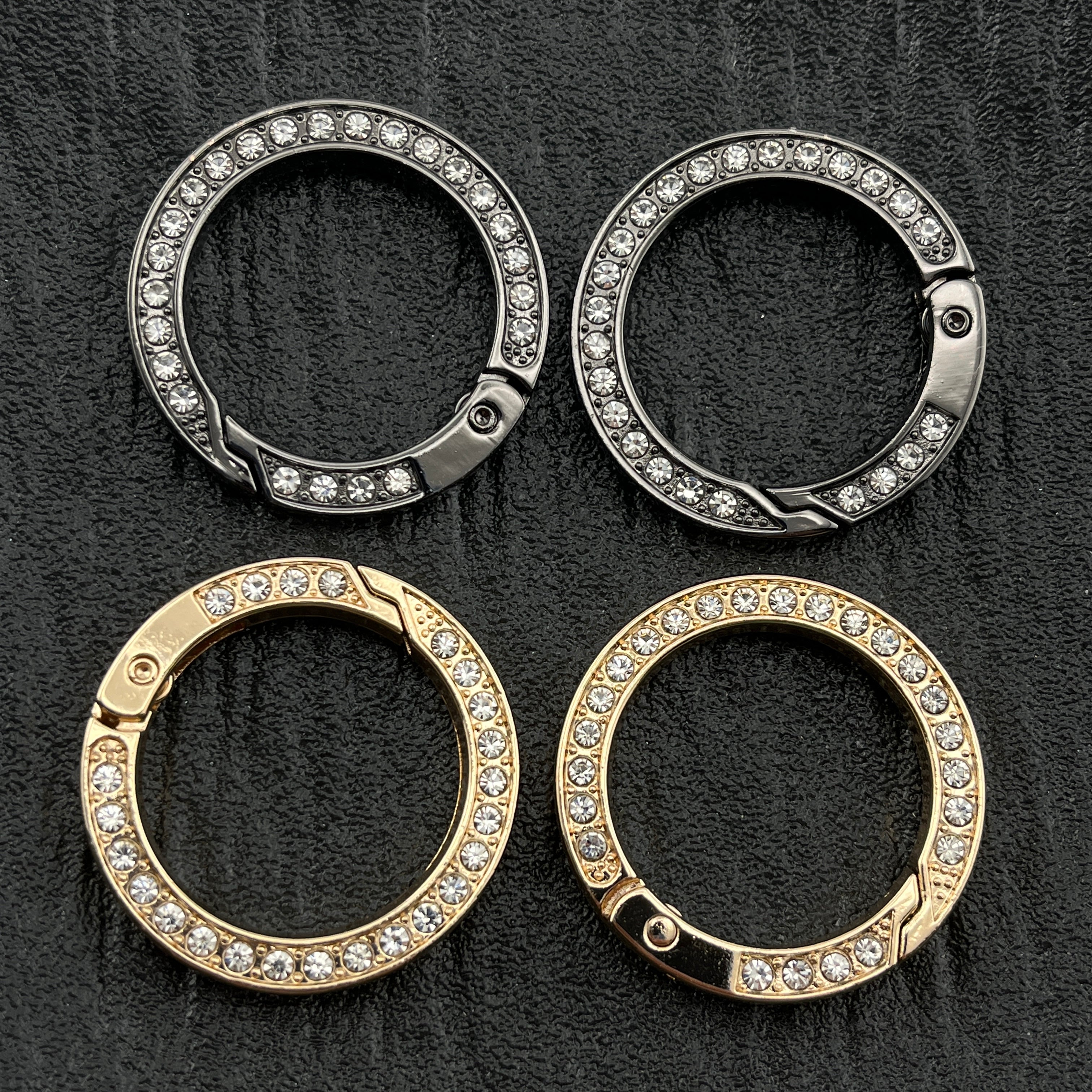 FS2115-20PCS 35MM Round Diamonds Keyring