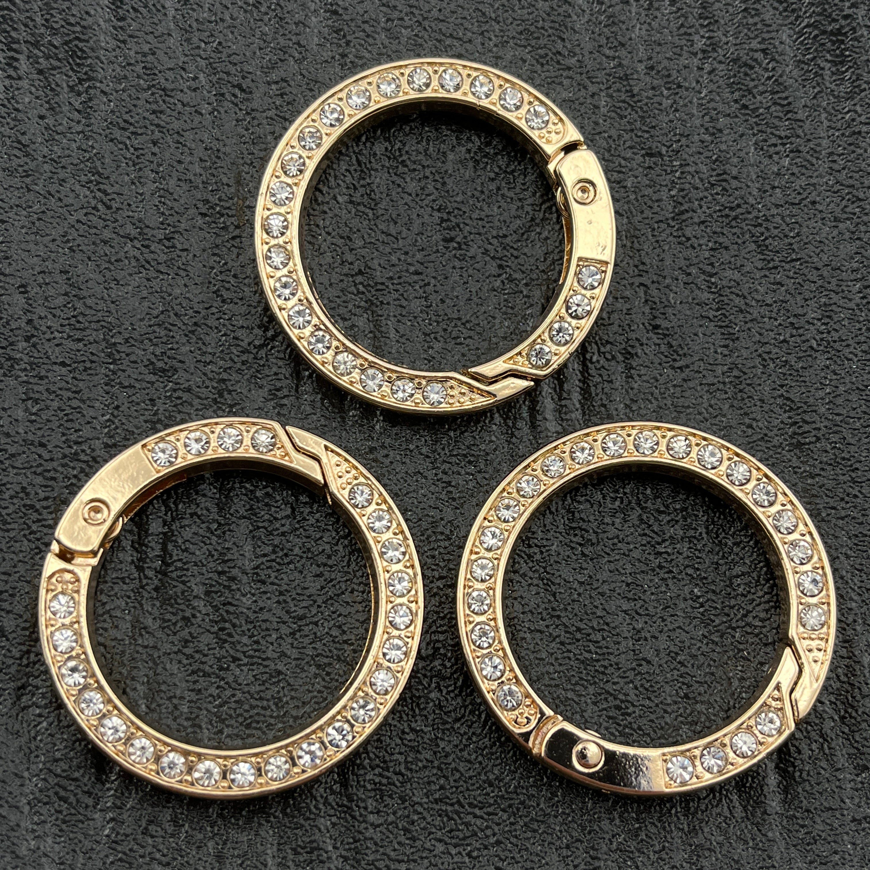 FS2115-20PCS 35MM Round Diamonds Keyring