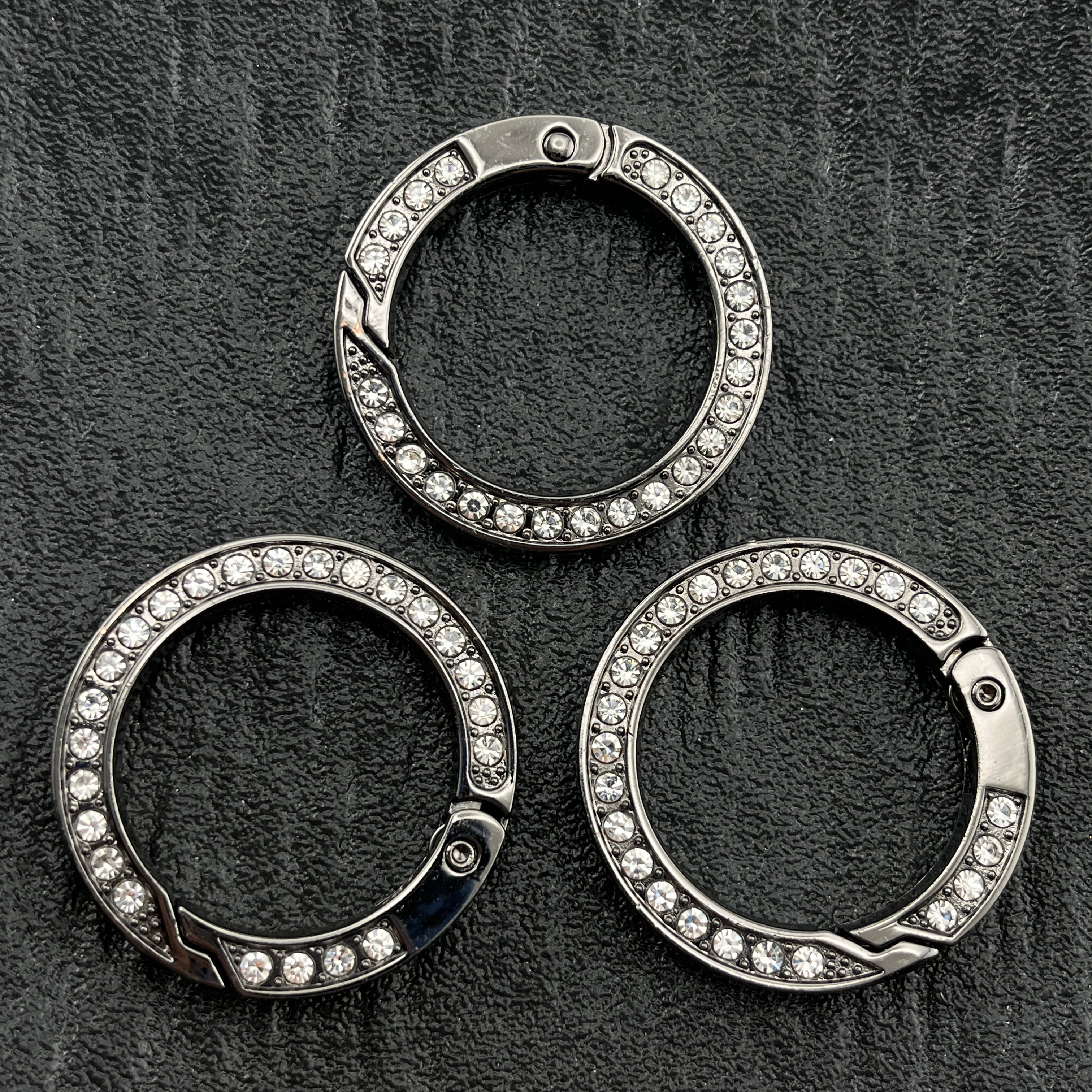 FS2115-20PCS 35MM Round Diamonds Keyring