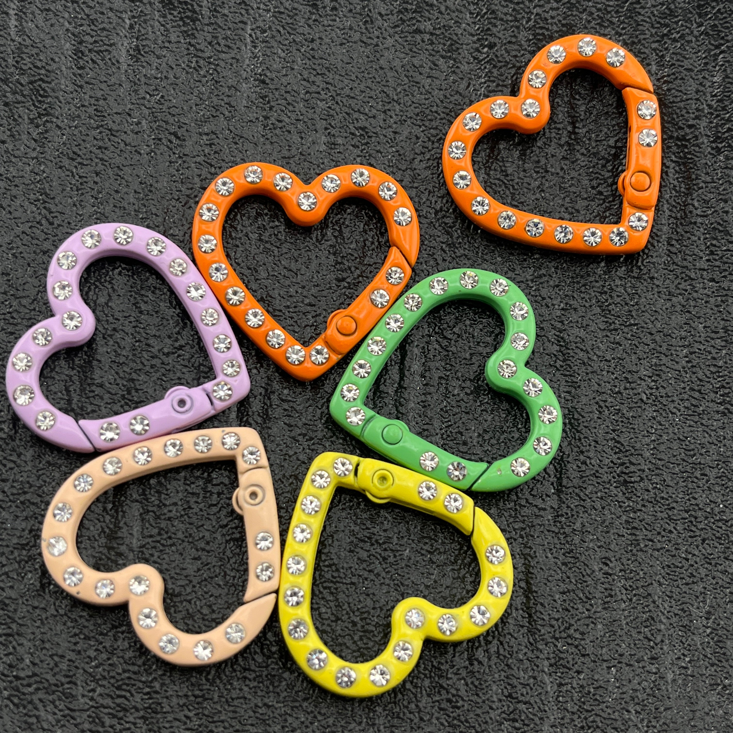 FS1389-10PCS Keyring with diamond heart Zoe's DIY Shop