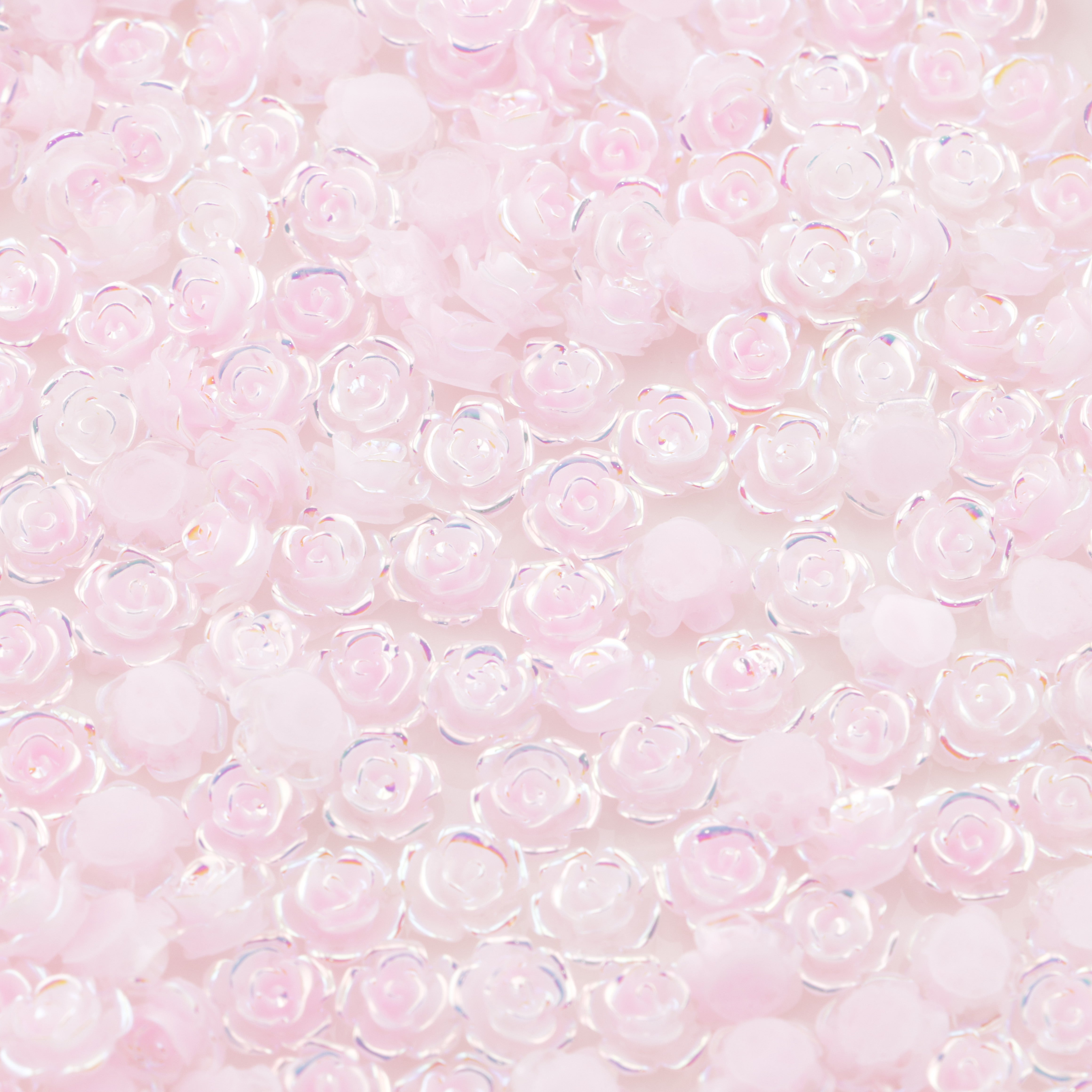 FS3769- 8mm Uv Gold Foil Flower Charms Gold Foil Rose Flowers