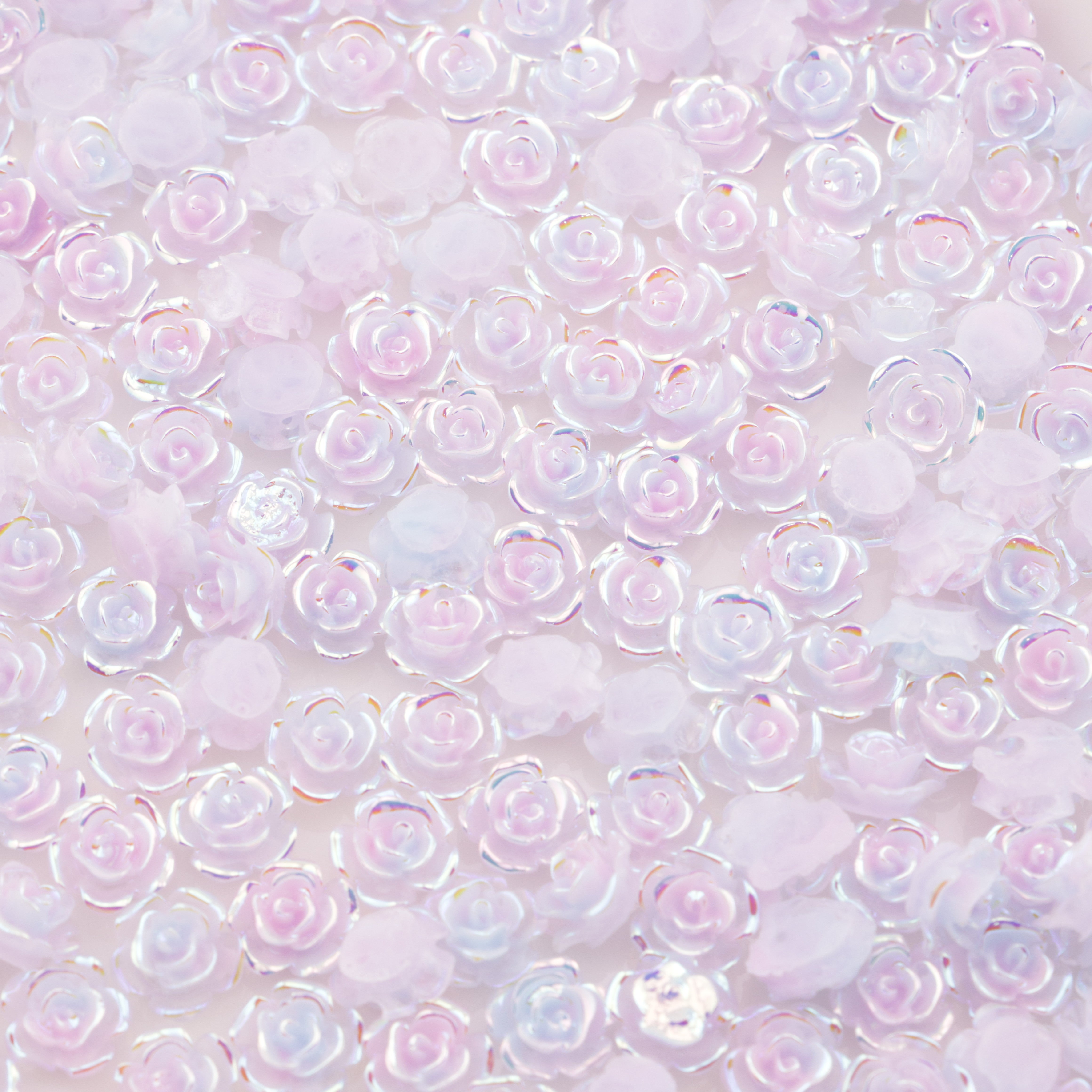 FS3769- 8mm Uv Gold Foil Flower Charms Gold Foil Rose Flowers