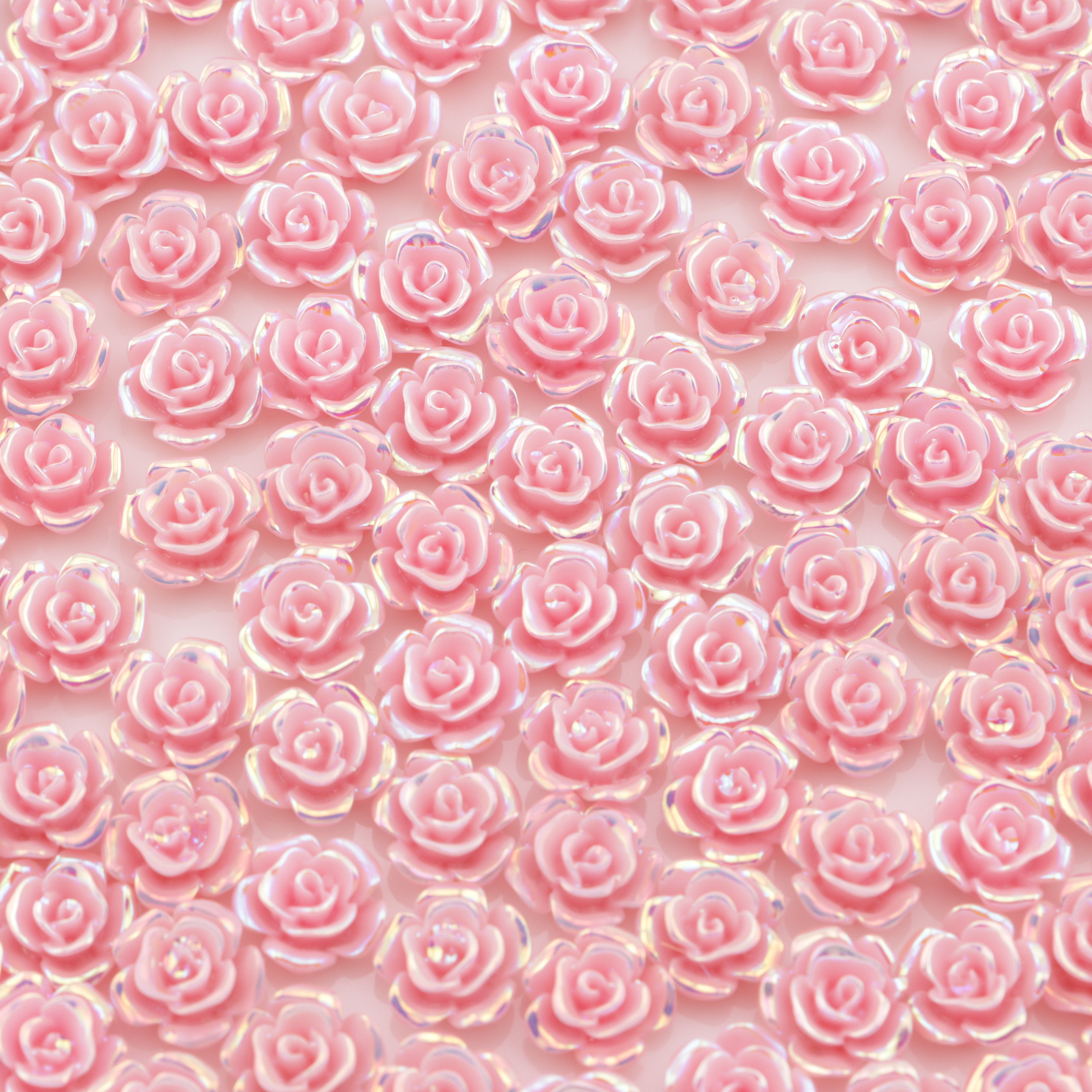 FS3603- 10mm Black White Uv Rose Flower Charms Roses