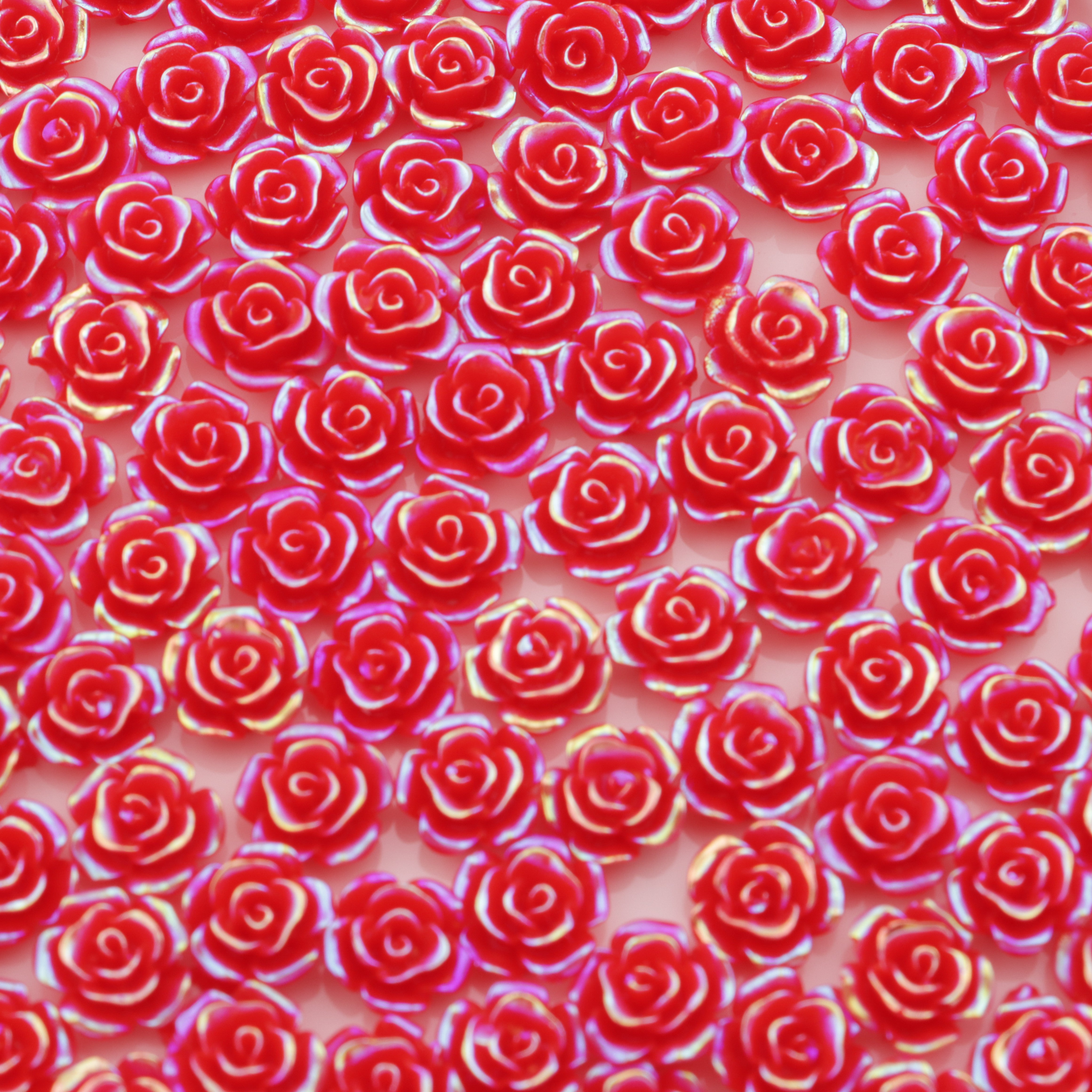 FS3603- 10mm Black White Uv Rose Flower Charms Roses
