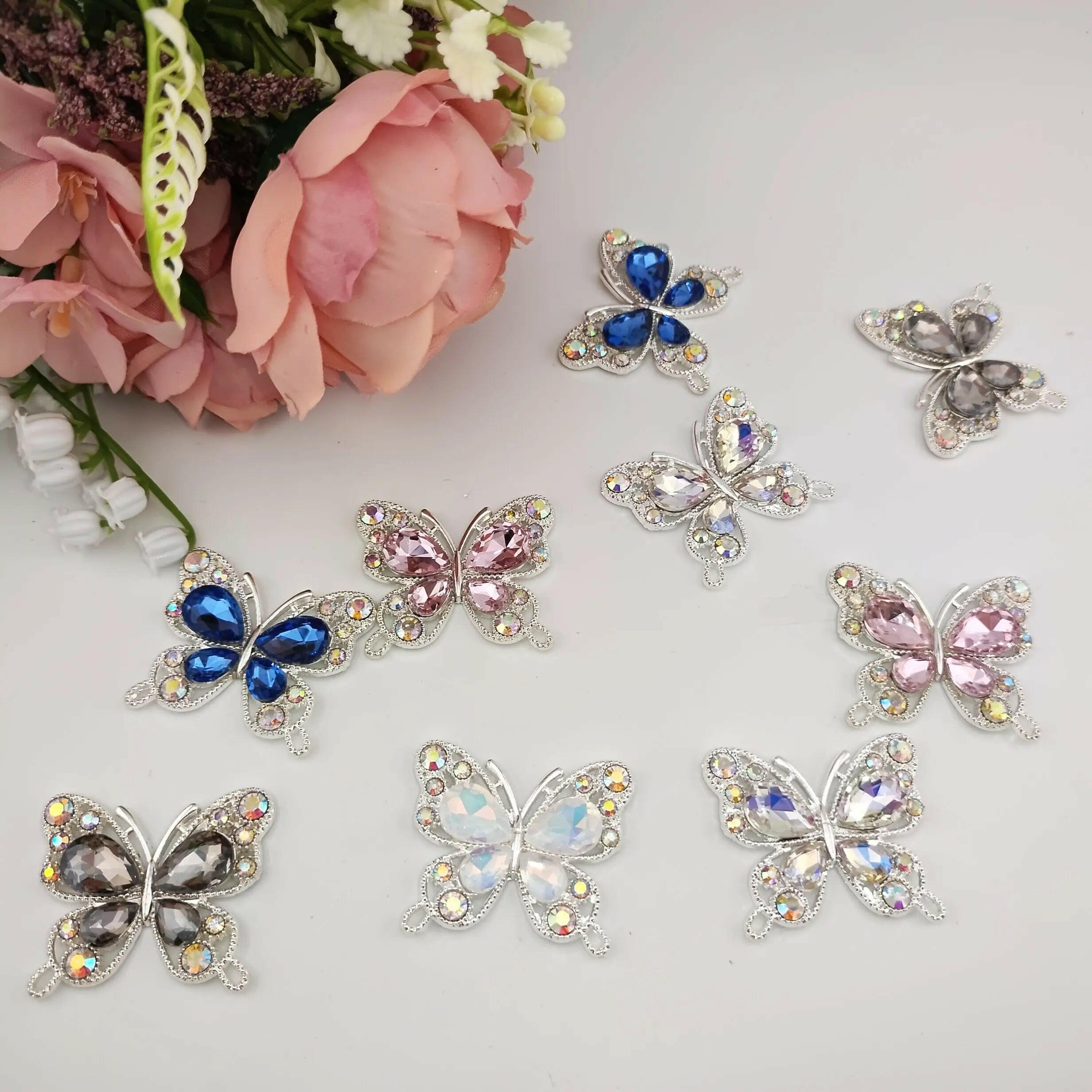 FS0638- 34*40mm Butterfly Alloy Patch For Making Fancy Bead Zoe's DIY Shop