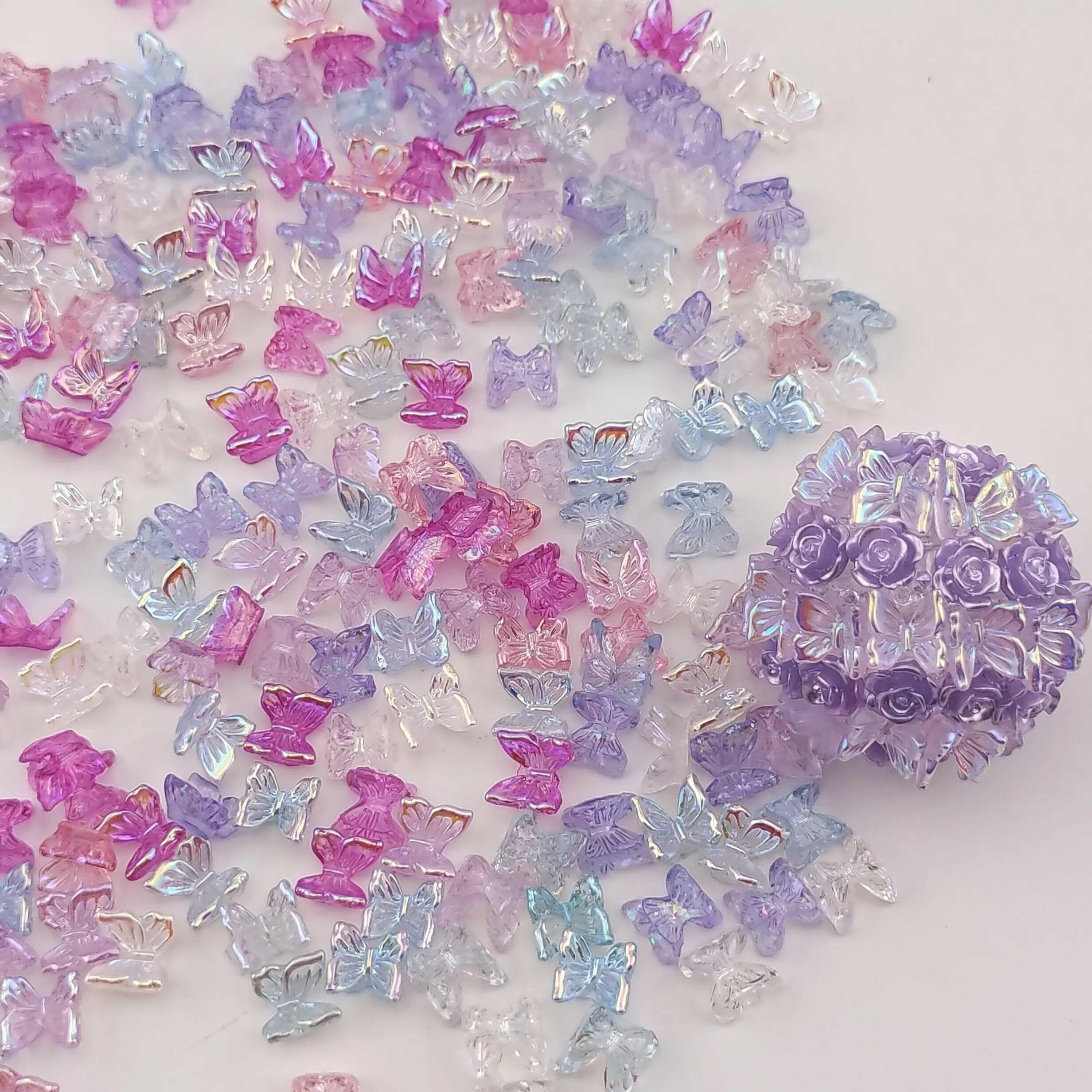 FS0971- 6.5mm*6.5mm Mixed Color Mini Butterfly Resin Nail Charms For Making Fancy Pen Or Fancy Bead Or Nails Zoe's DIY Shop