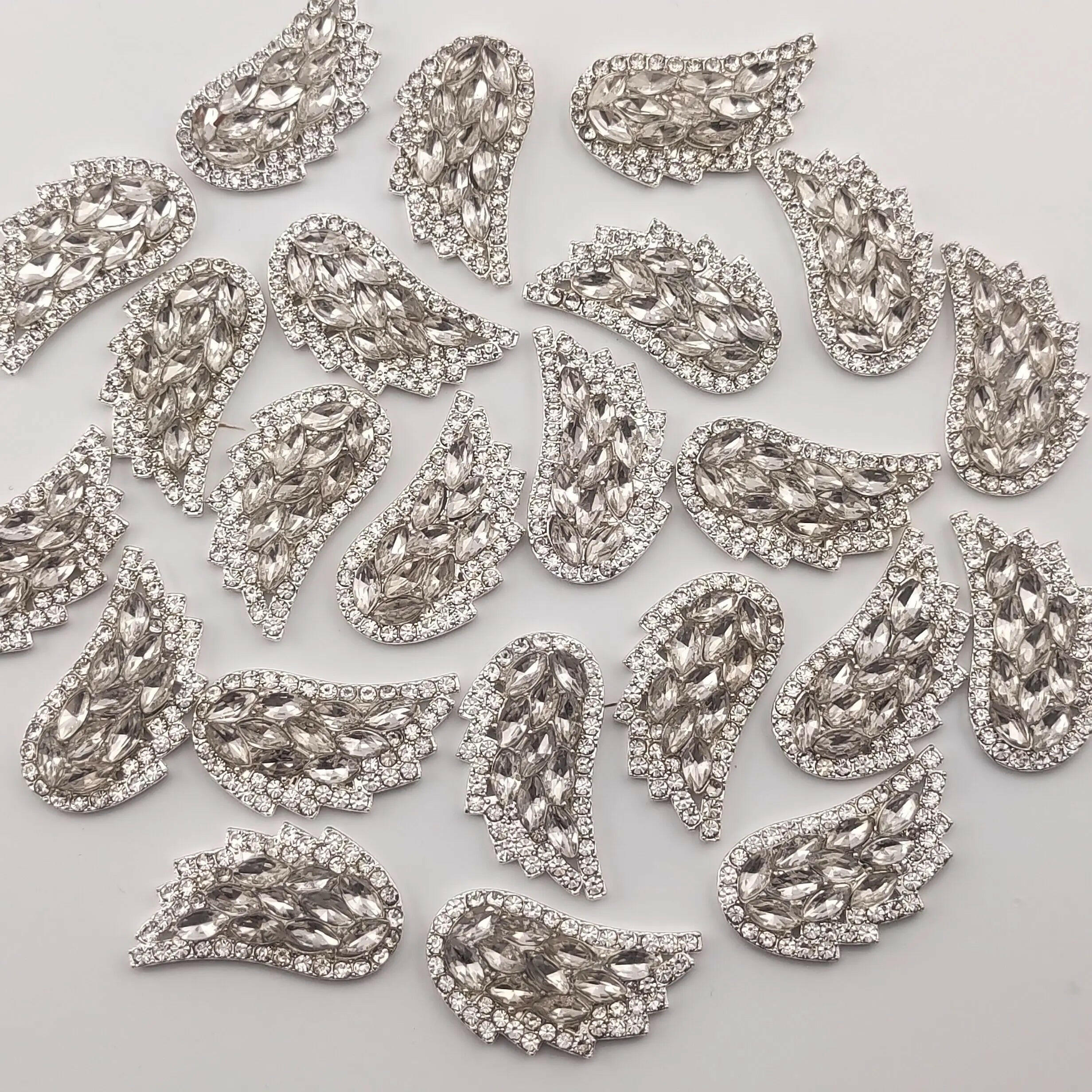 FS0318- 30MM silver Metal Wings Charms with Diamonds Accessories For Made Fancy Beads Zoe's DIY Shop