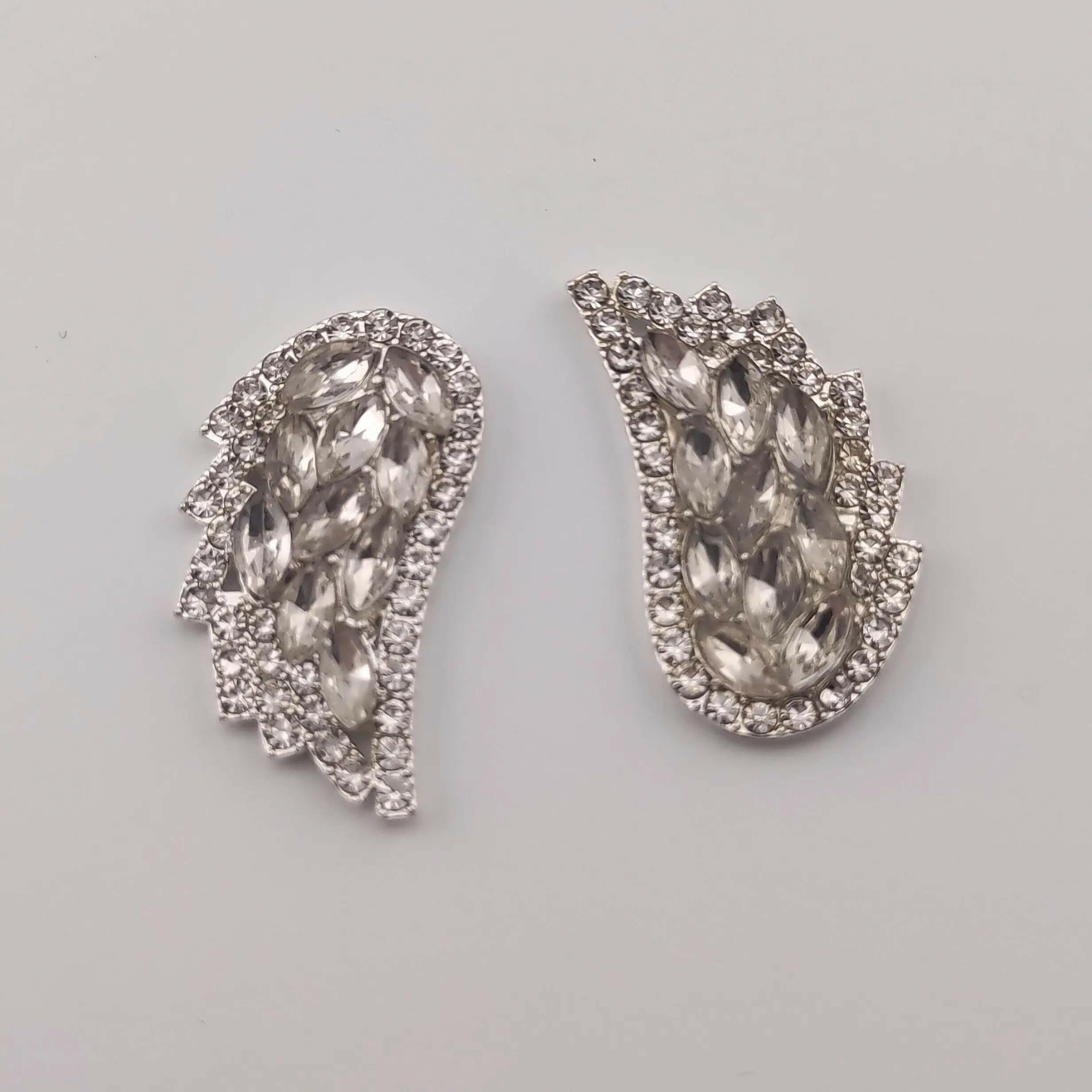 FS0318- 30MM silver Metal Wings Charms with Diamonds Accessories For Made Fancy Beads Zoe's DIY Shop
