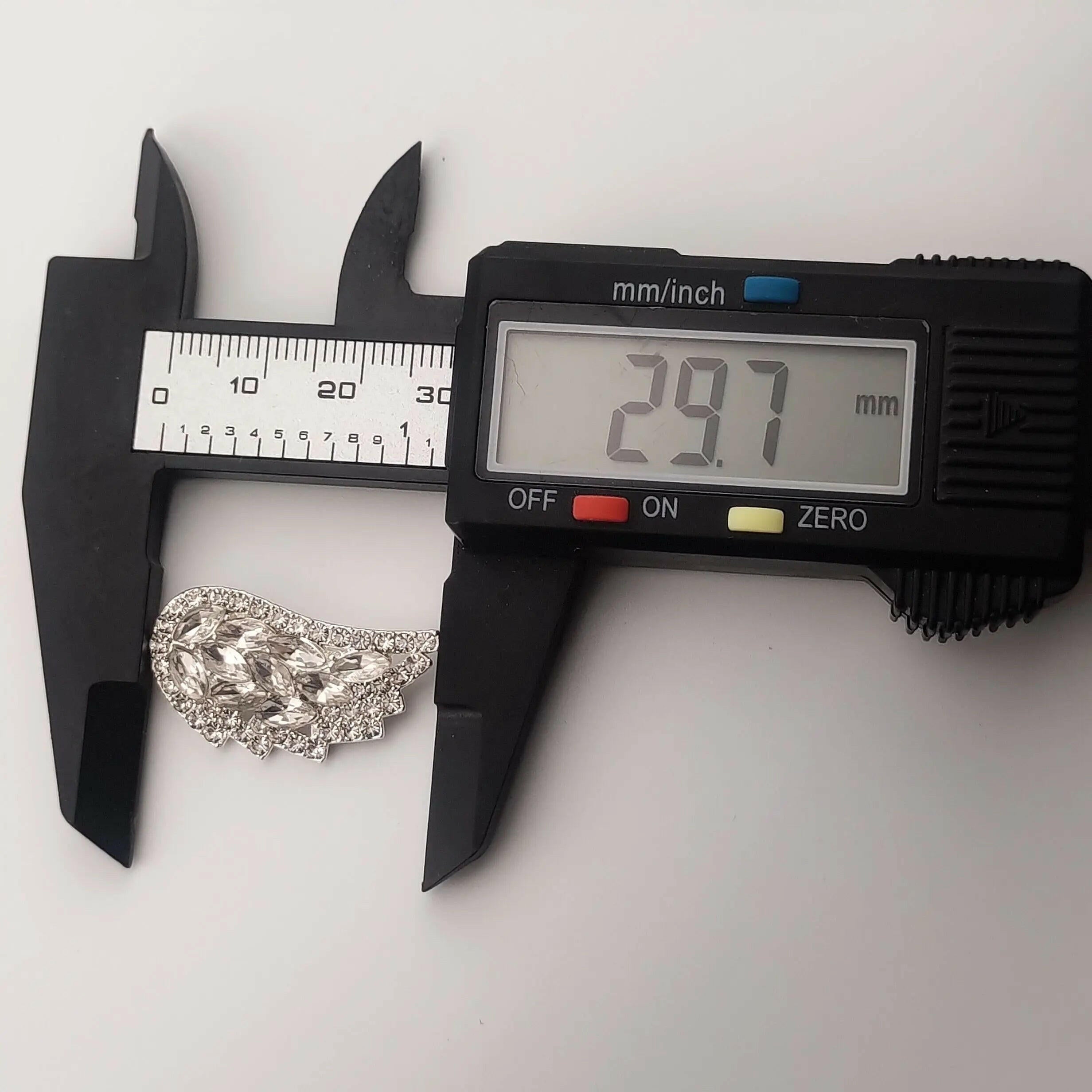 FS0318- 30MM silver Metal Wings Charms with Diamonds Accessories For Made Fancy Beads Zoe's DIY Shop