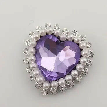 FS0303- 29.5mm Heart Charms Accessories With Diamond and Pearl For Making Fancy Beads Zoe's DIY Shop