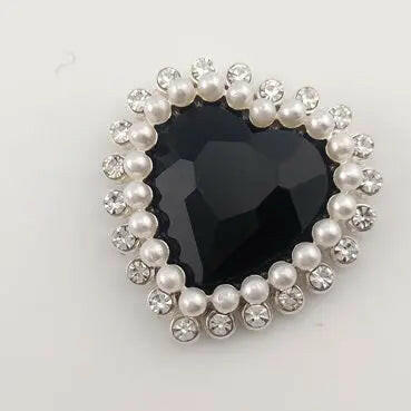 FS0303- 29.5mm Heart Charms Accessories With Diamond and Pearl For Making Fancy Beads Zoe's DIY Shop