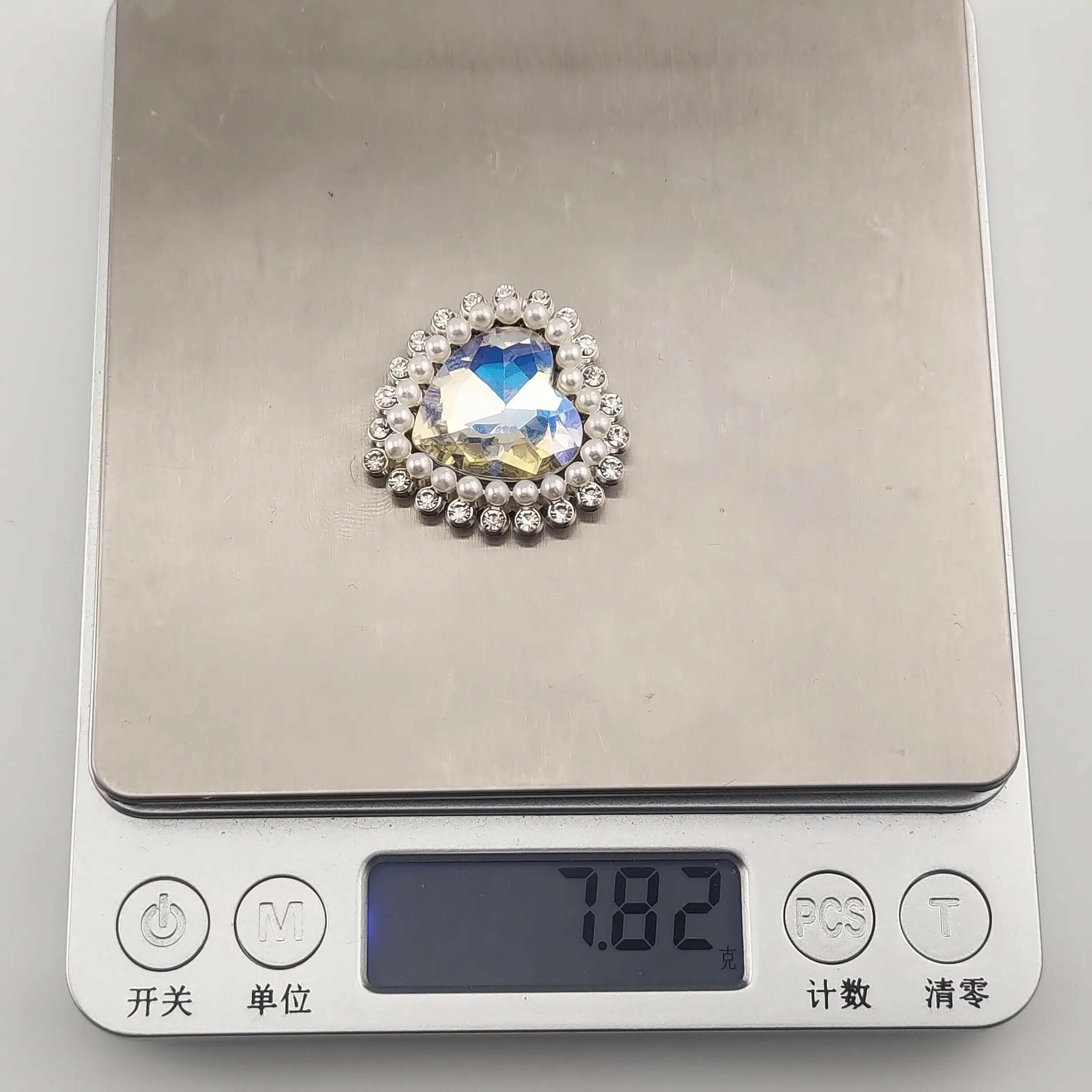 FS0303- 29.5mm Heart Charms Accessories With Diamond and Pearl For Making Fancy Beads Zoe's DIY Shop