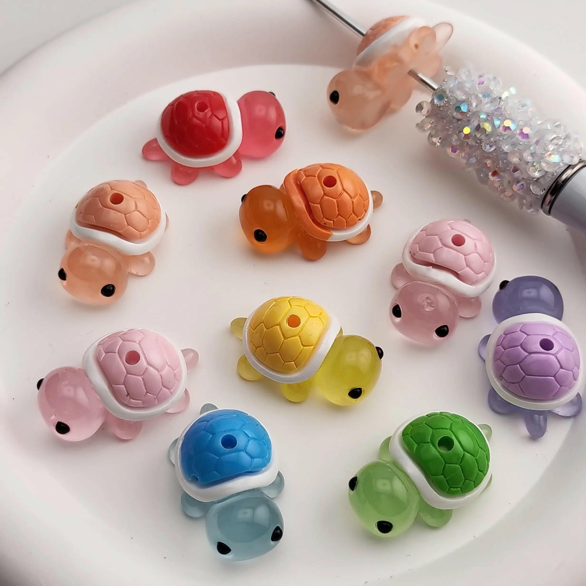 FS0453- 28MM Cute turtle beads Fit For Beadable Pens Zoe's DIY Shop