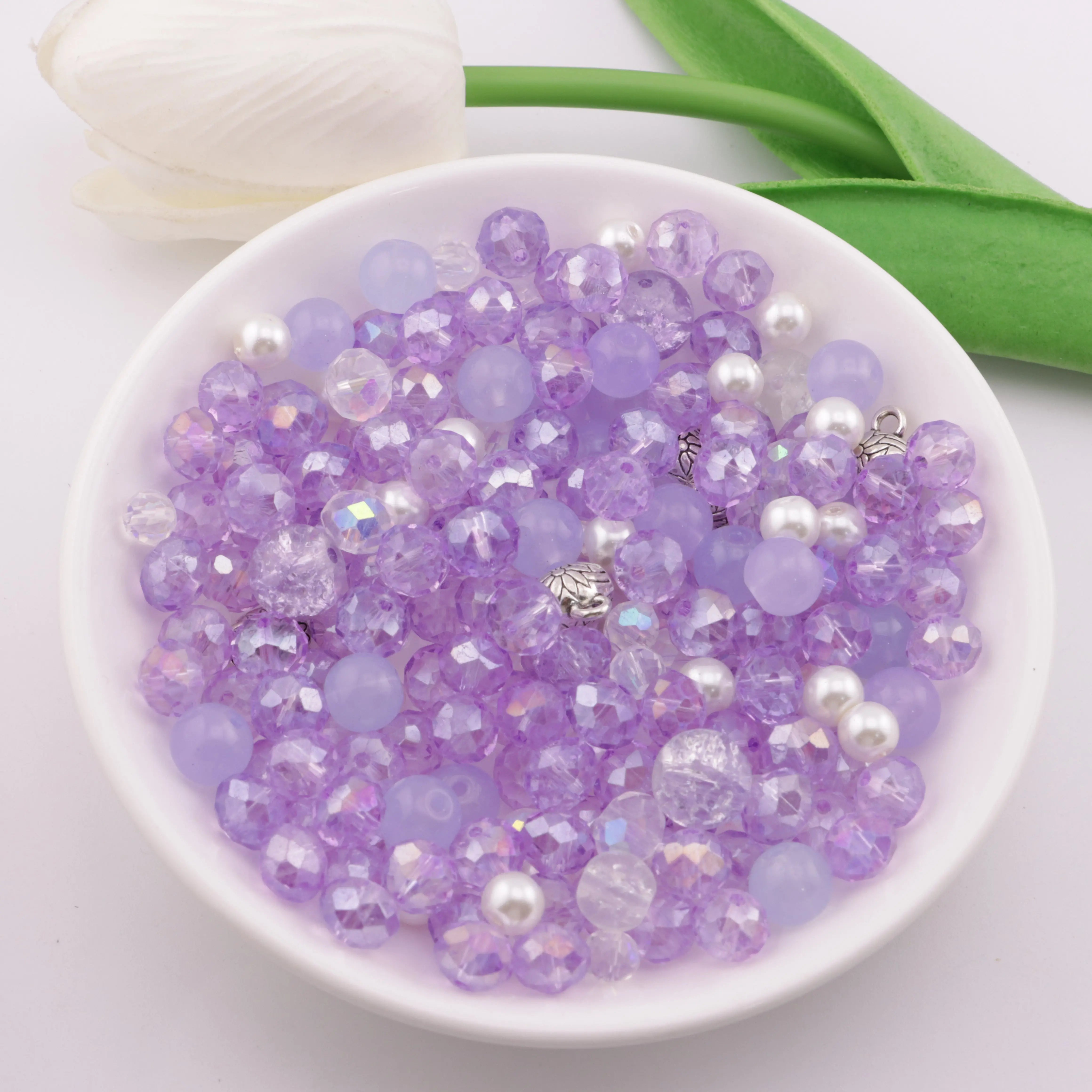 FS3830-Purple Mixed-style Glass Beads - Zoe DIY Wholesale