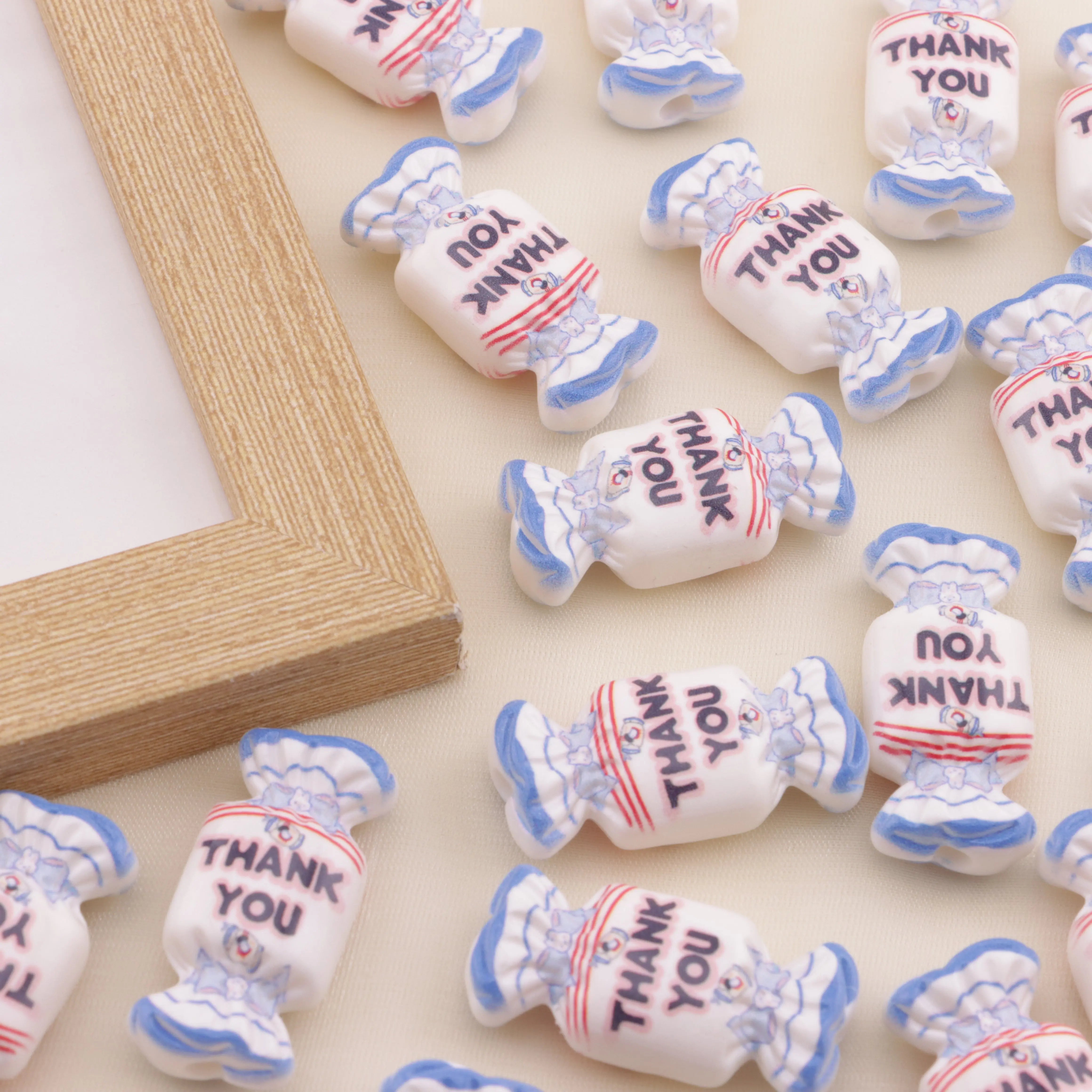 FS6503-Thank You Sugar Acrylic Beads - Zoe DIY Wholesale