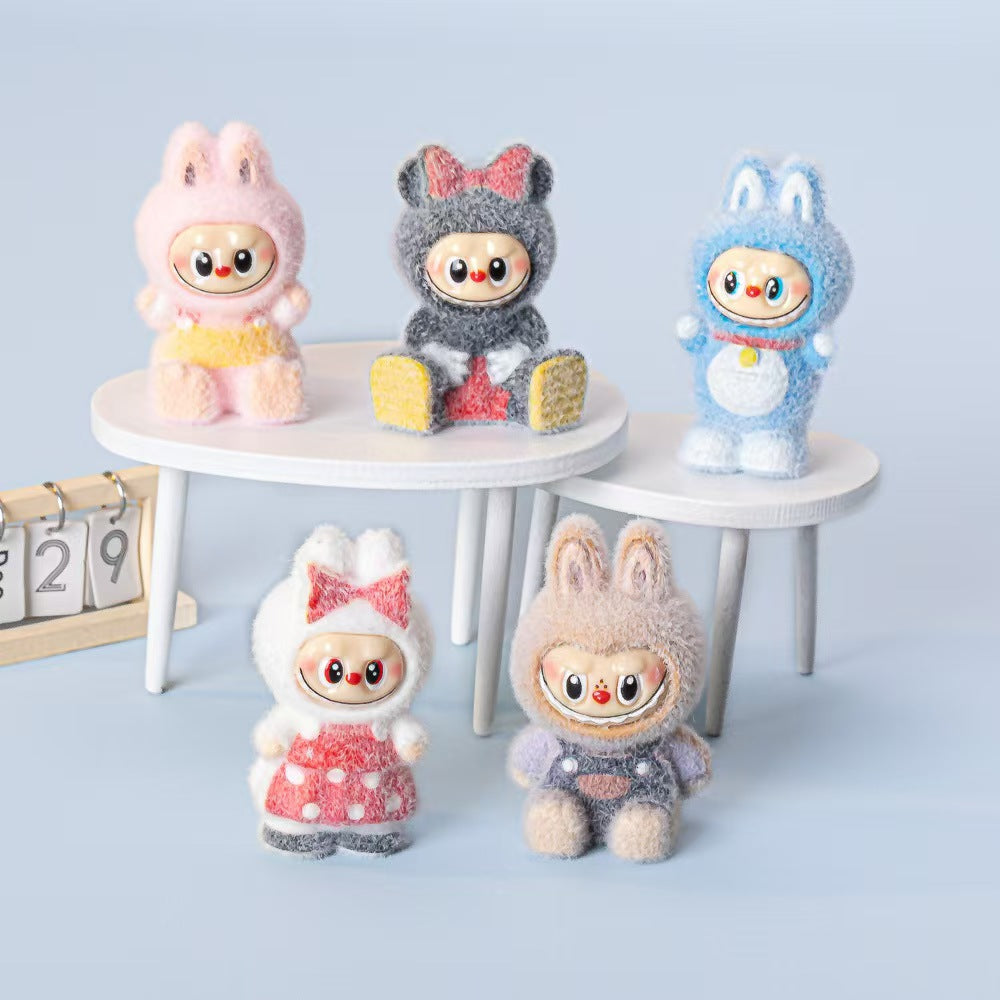 FS5484- Labubu Flocked Resin Beads With Through-Holes For DIY Projects Zoe's DIY Shop