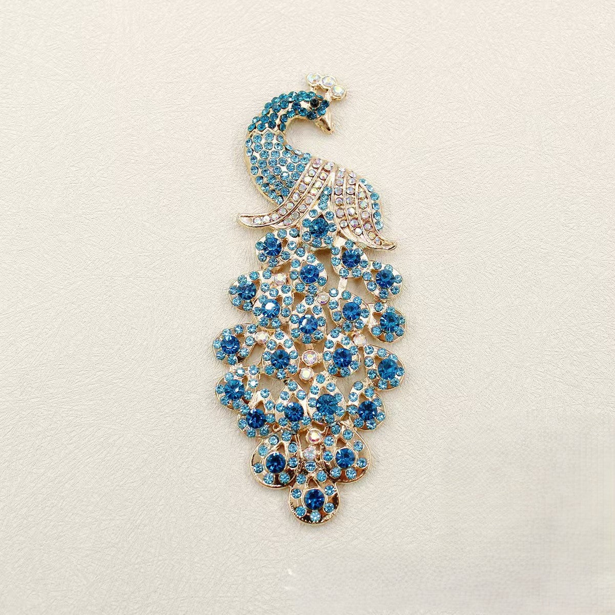 FS5323- Alloy Inlaid With Diamonds Colorful Peacock Metal Patch