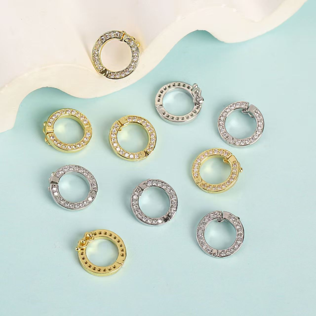 FS2115- 25mm Round Diamonds Keyring Rhinestone Round Keychain