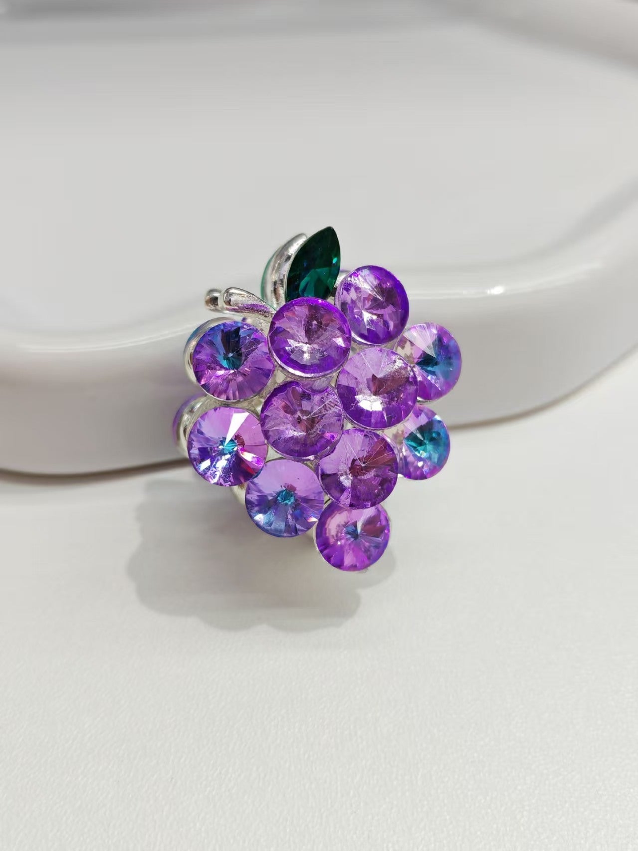 FS5281-34*30mm Grape Diamonds Metal Beads Fit For Pen Zoe's DIY Shop